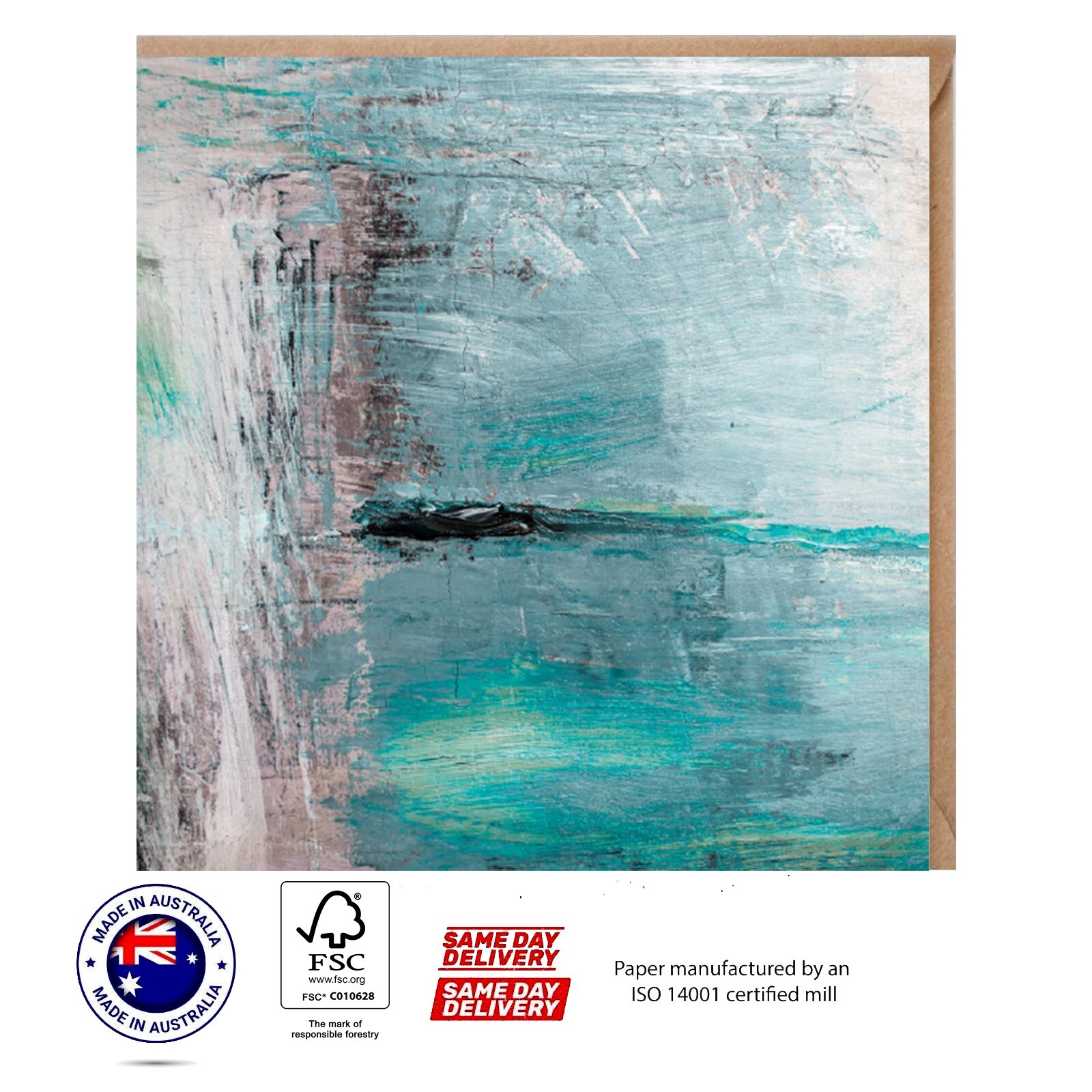 Blue White & Black Abstract Greeting Card – Australian Designs The Abstract set