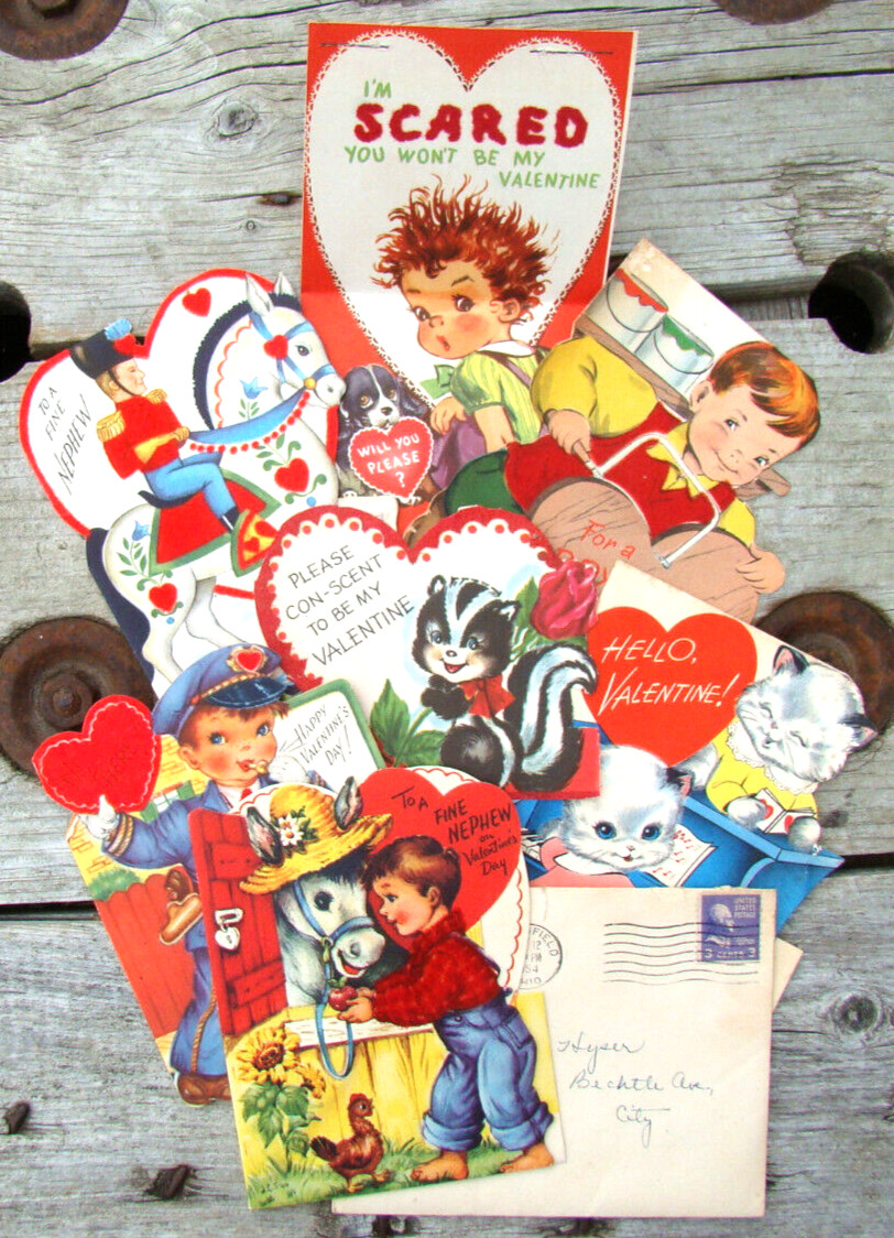 1950s Children’s Valentines ~Felt Material~ Springfield OH Cute Vintage Love 💌