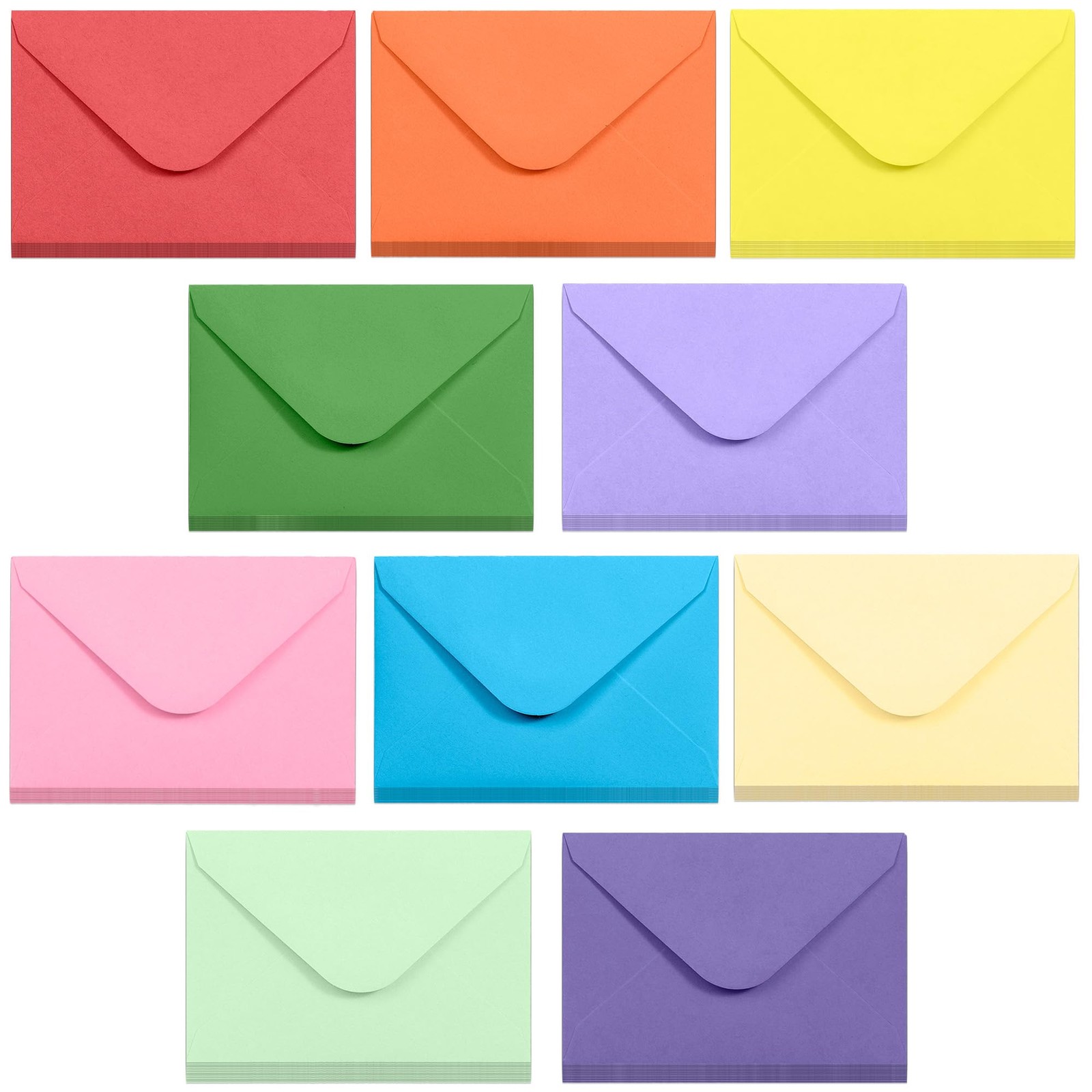 100 Count Gift Card Envelopes Mini Paper Business Card Holders Assorted Colors