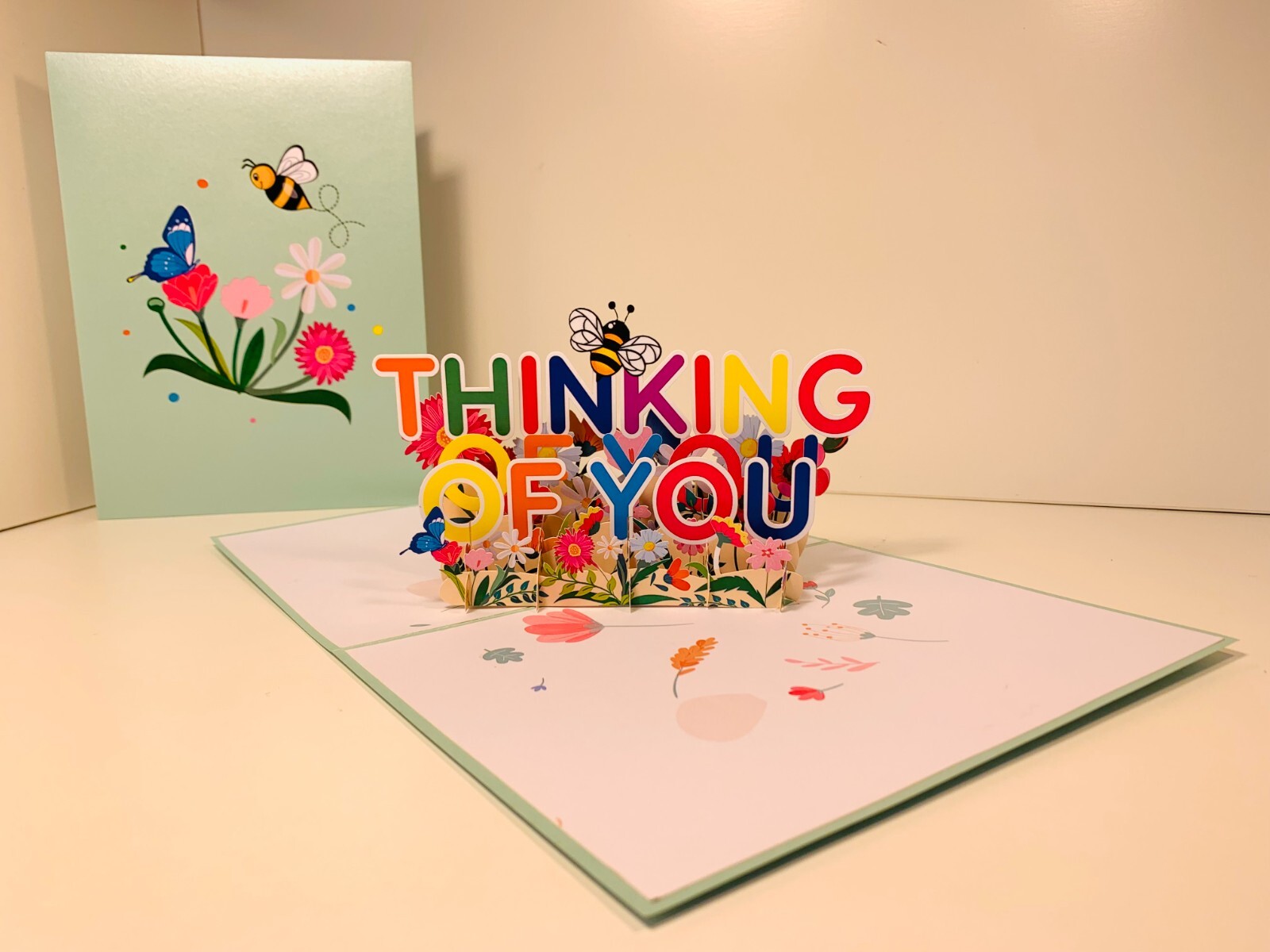 Origami Pop Cards Sweetheart Spring Garden Flowers THINKING OF YOU Card Love