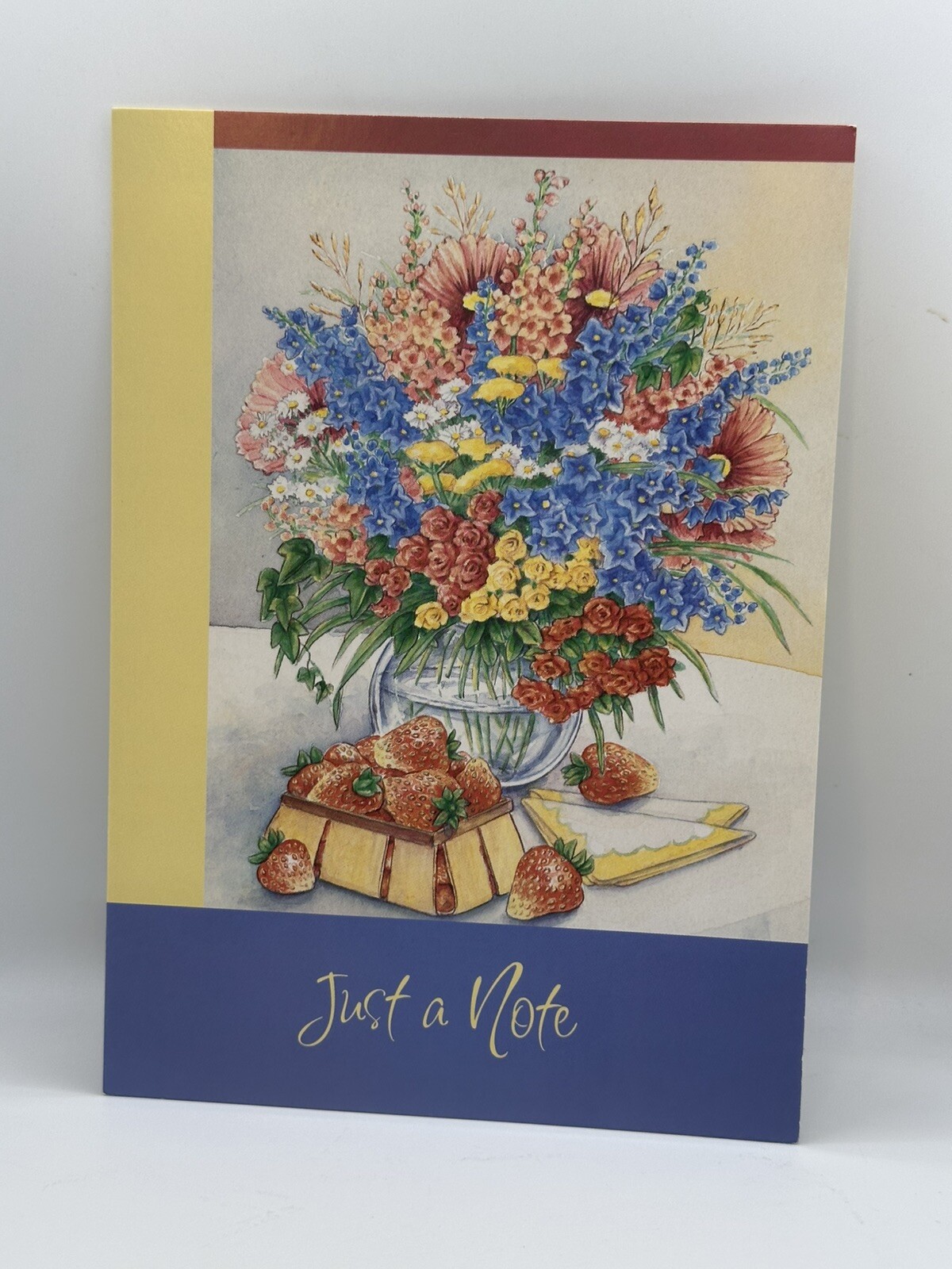 Just A Note Multicolor Floral Graphics Greeting Card With Matching Envelope