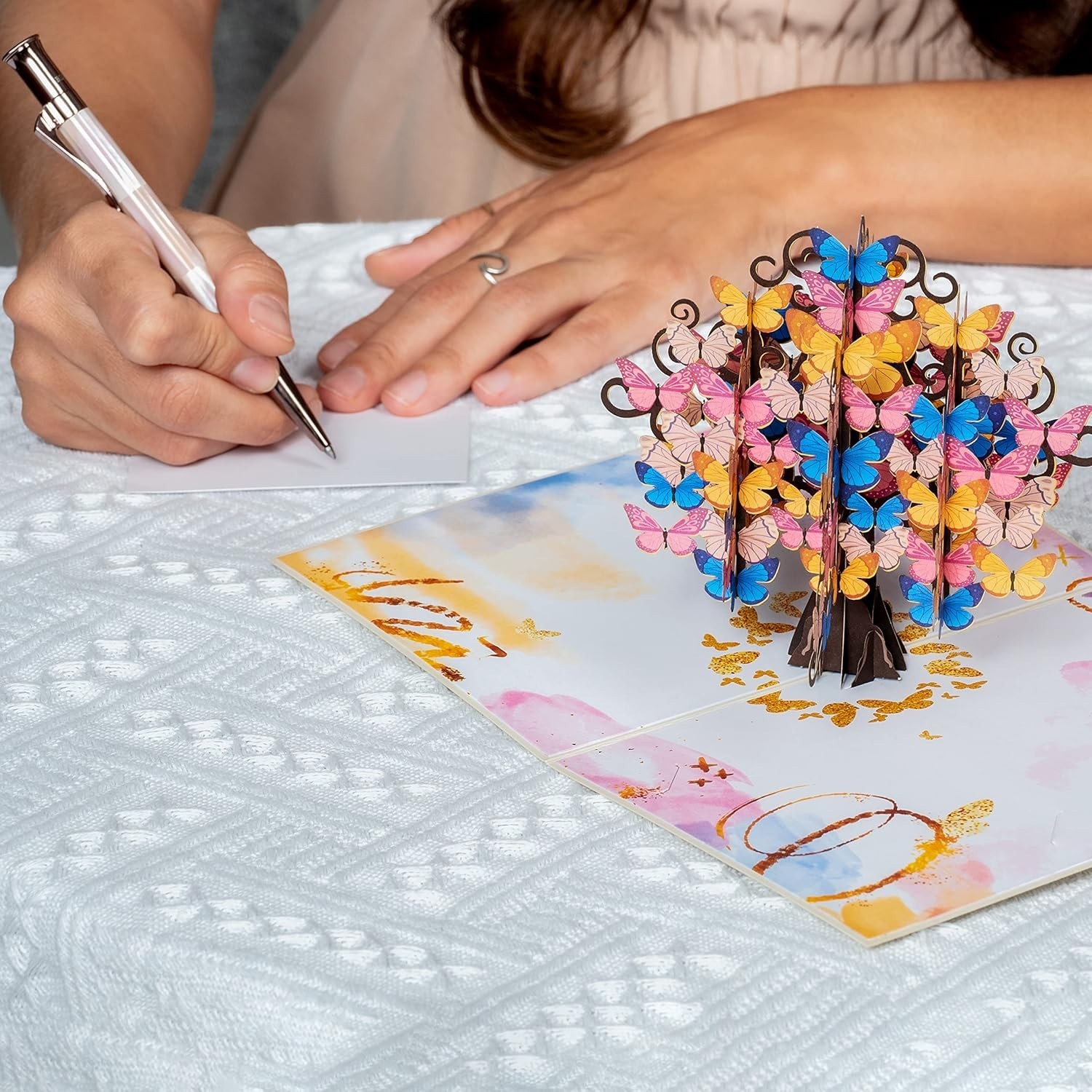 Vibrant Floral Butterfly Tree Greeting Card for Mother’s Day and Special Events