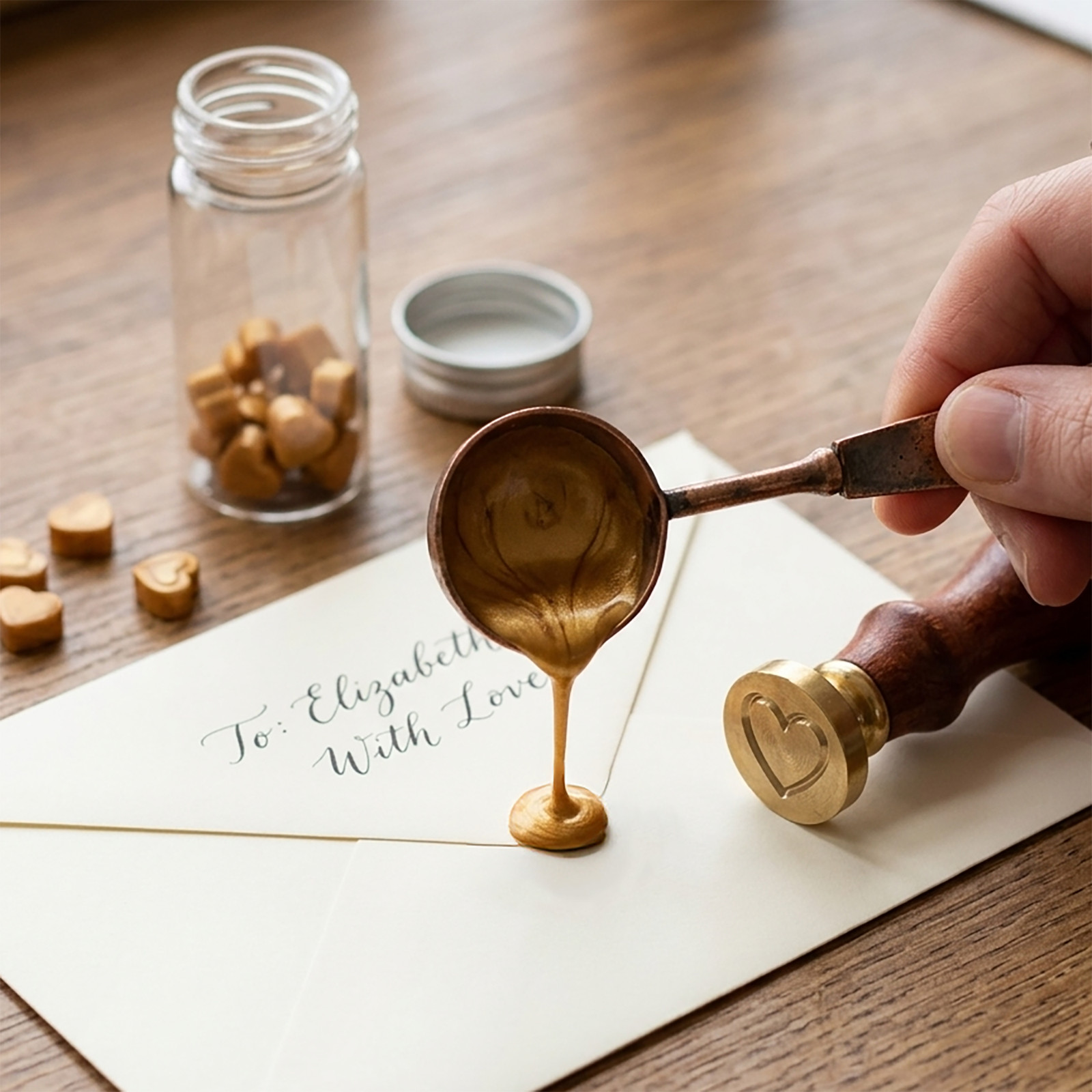 Mini Heart Shape Wax Seal Beads, 6 Colors, Elegant Letter Envelope Seal