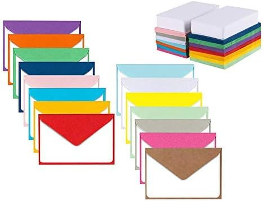 Colorful Envelopes with Blank Flat White Cards 5″ X 7″ Assorted Colors 105 Pack