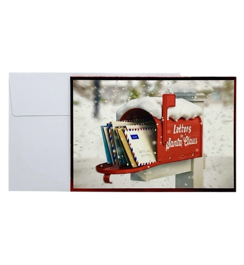 Pinecone 12 Pack Christmas Cards w/ Envelopes Letters To Santa Mailbox NEW