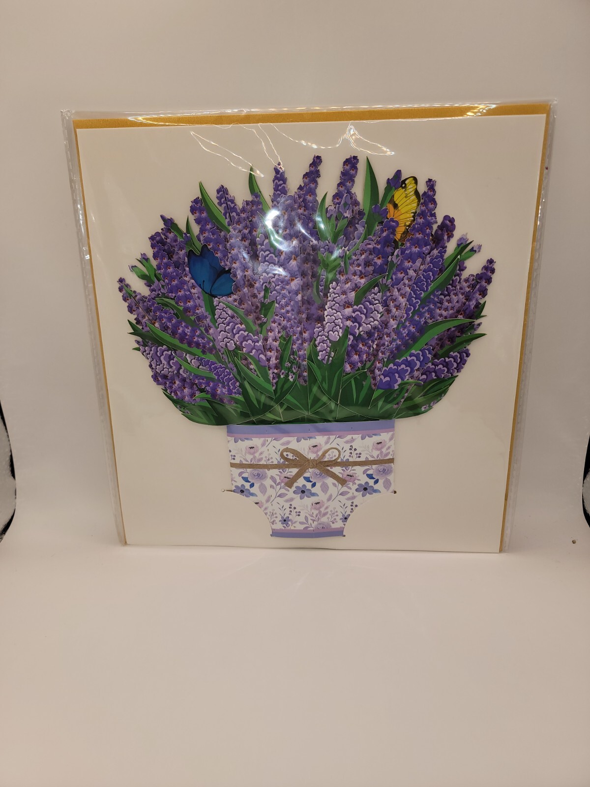 Pop Up Flower Bouquet Lavender With Vase Greeting Card #50/51