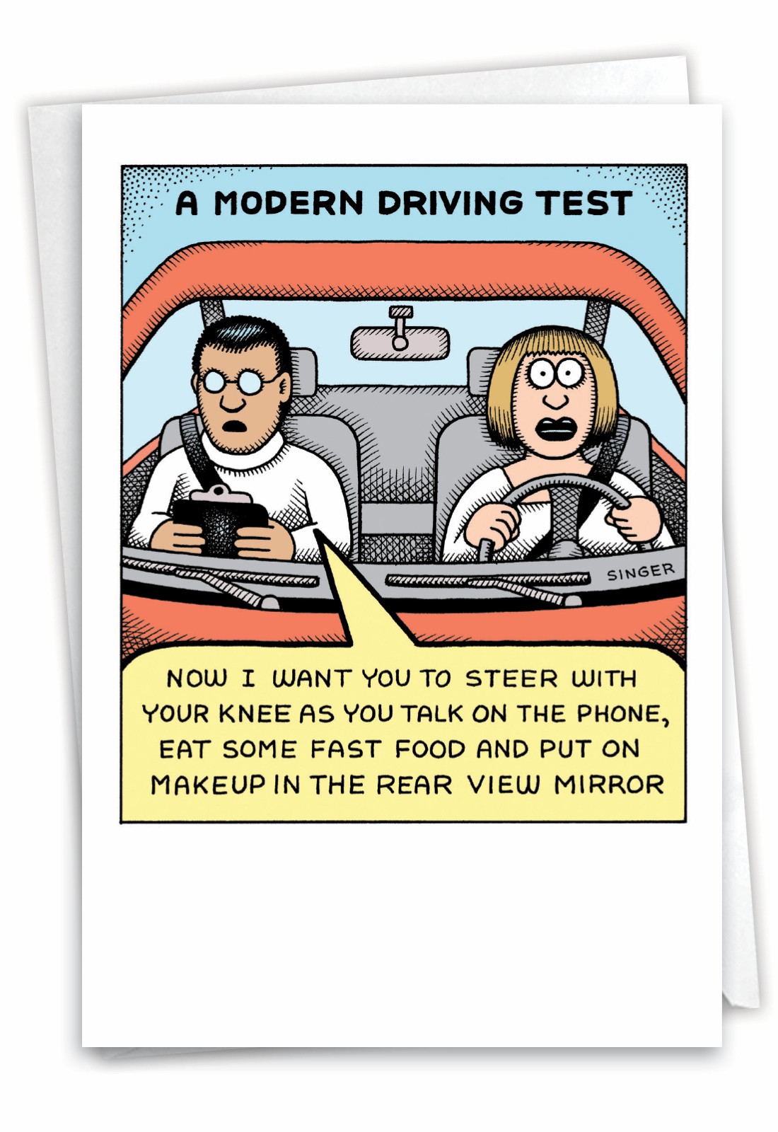 (1 Card) Modern Driving Test – Funny Birthday Greeting Card – NobleWorks 6132