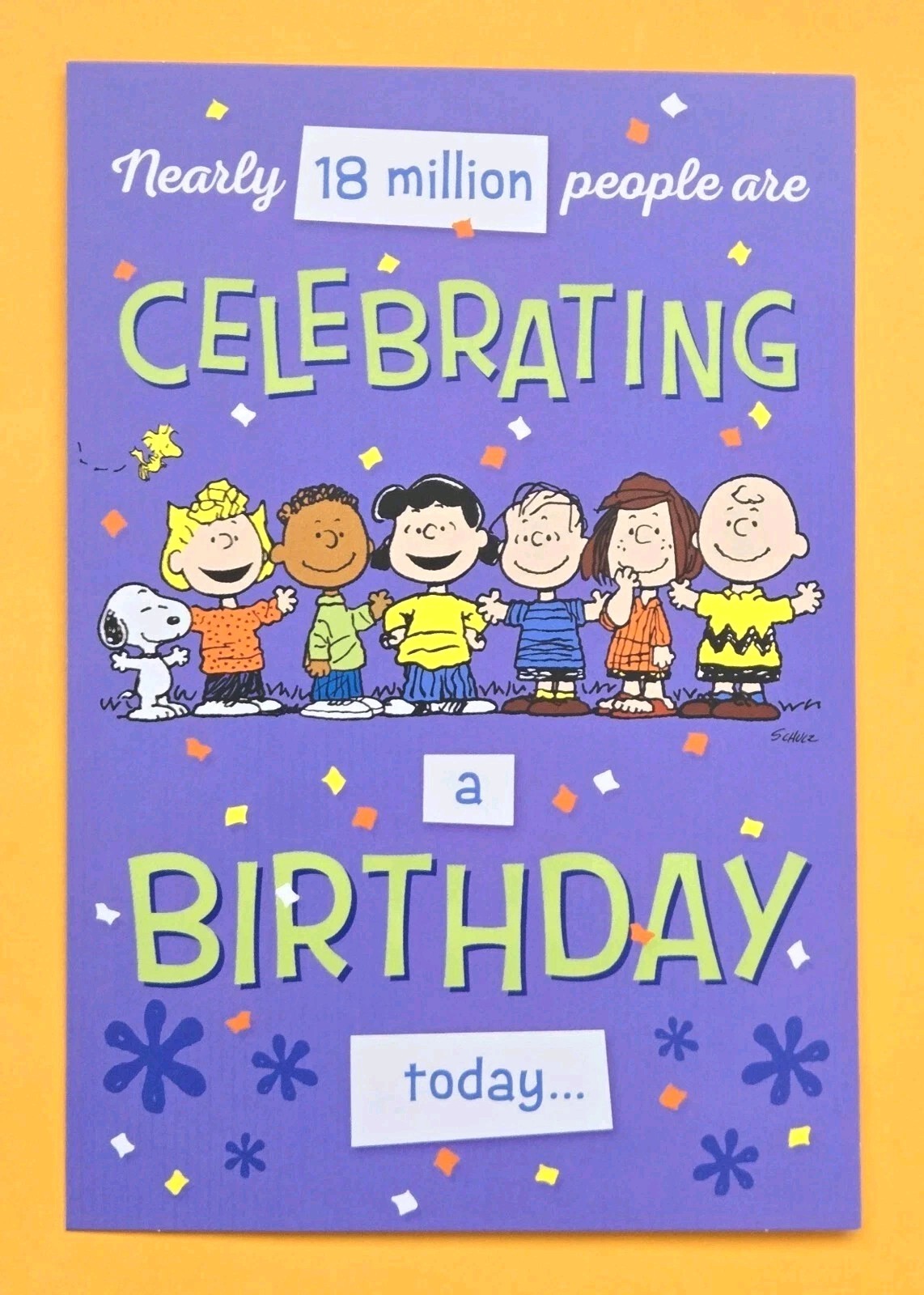 Peanuts “Snoopy & Friends” Birthday Greeting Card (+ Envelope 4.5×6.5″).