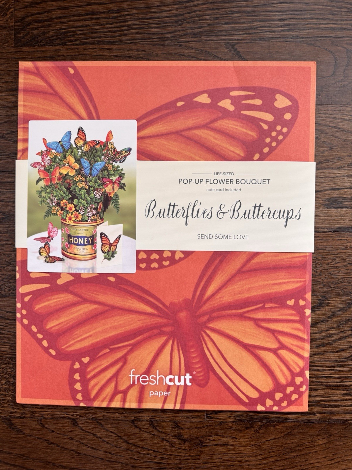 Pop Up Flower Bouquet Mini Butterflies & Buttercups Card Fresh cut Paper