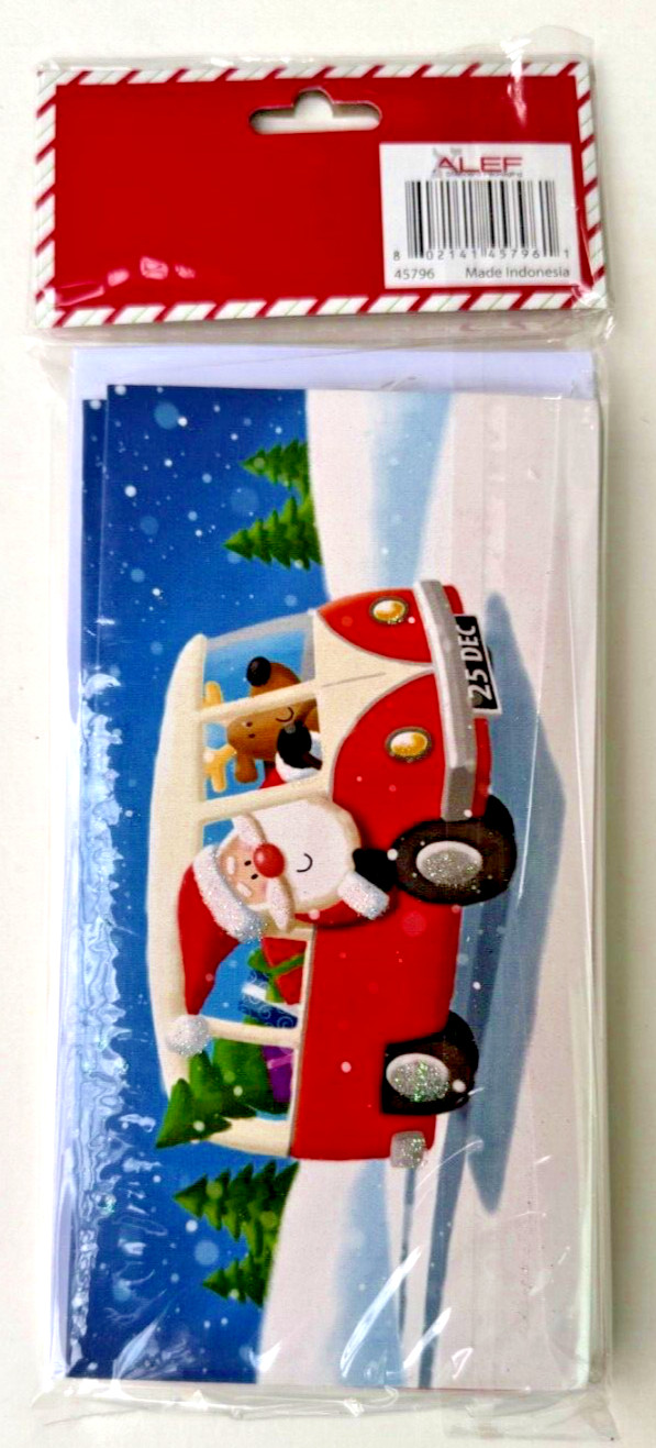 Christmas 6 Money Holders 2 Different Designs Lots of Glitter Santa see pictures