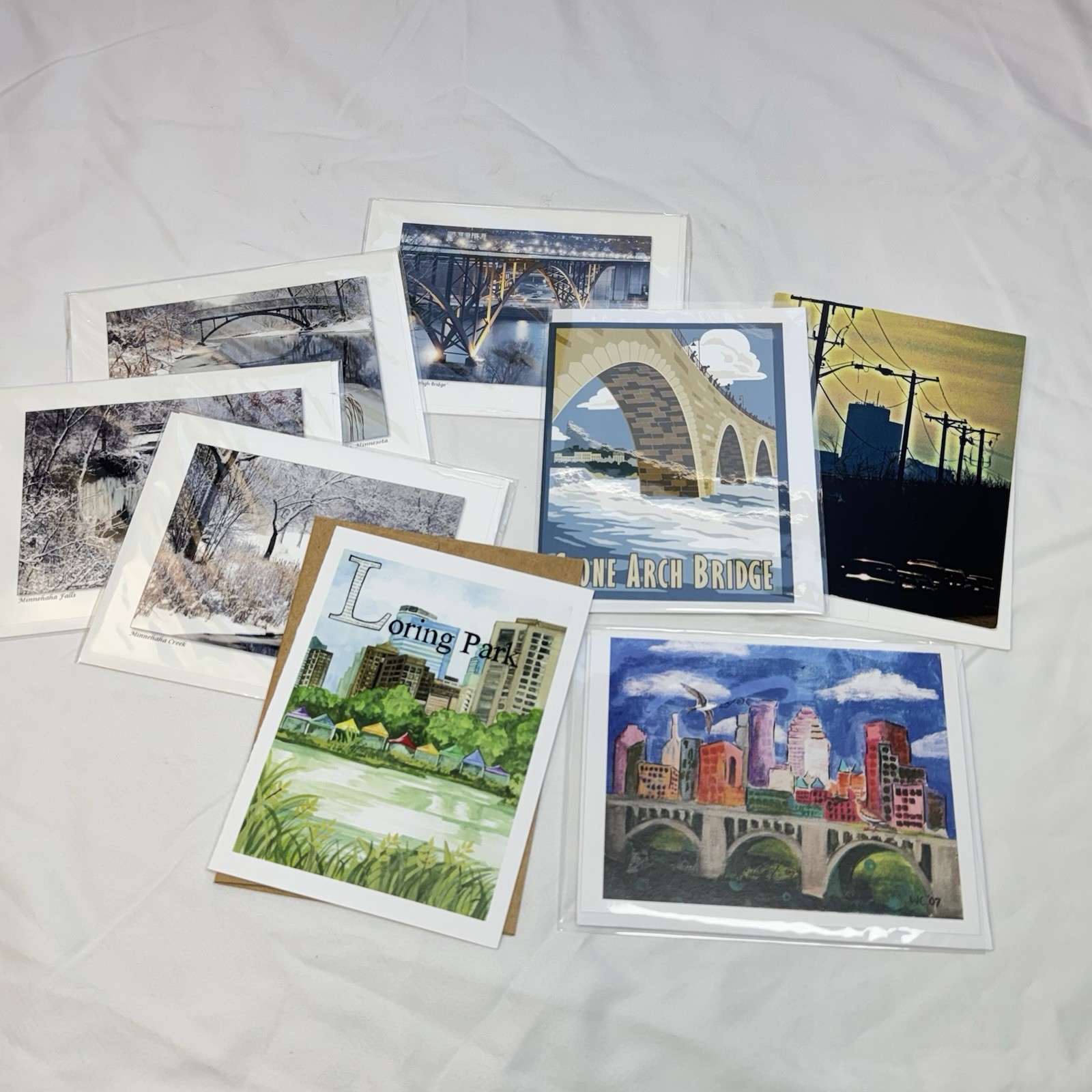 Set Of 8 Minneapolis Art Cards Illustrated Photography Allen Zumach Local Gift