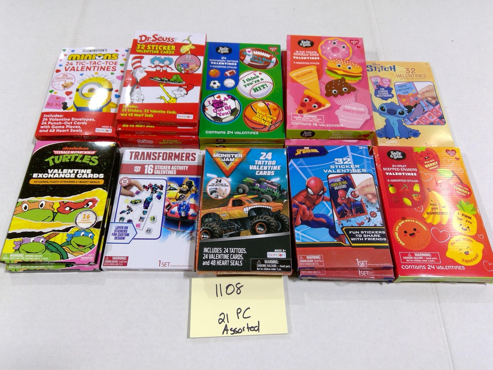 Assorted Brands Kids Valentines Cards Lot 21 Piece Multicolor With Envelopes