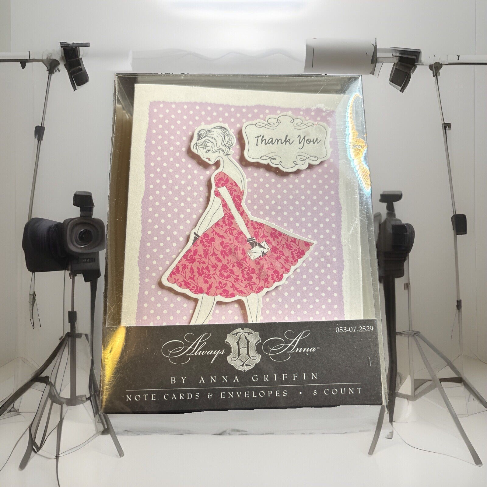 Always Anna Blank Notecards Hanging Dress Dimensional Anna Griffin 8 Count Box