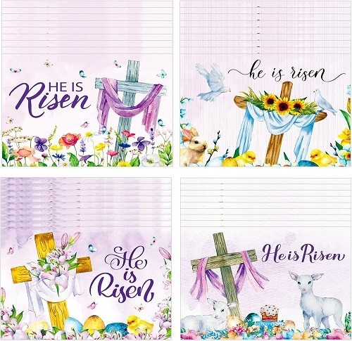 48 Sets Easter Card with Scripture and White Envelopes 48 Pcs 5.91 x 7.87 Inc…