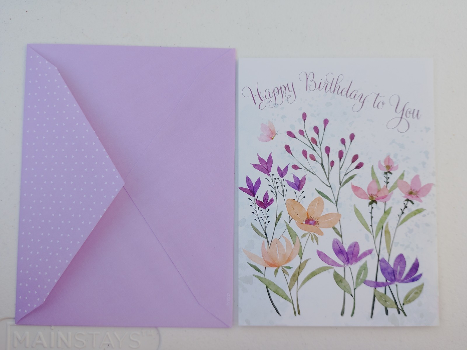 Happy Birthday Card Greeting Card Flowers With Purple Envelope New By Joy Hall