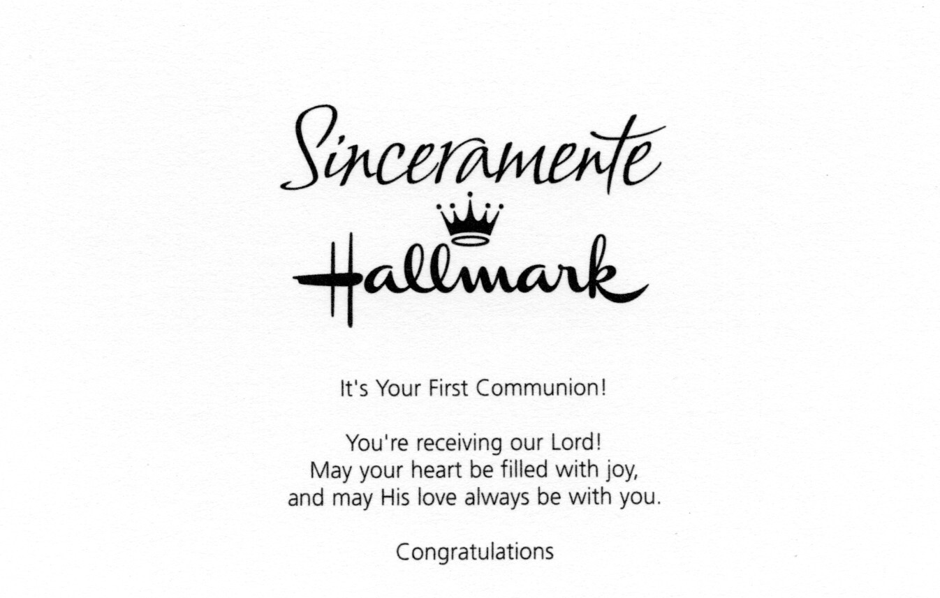 Spanish FIRST COMMUNION Card, Cute Church Animals by Sinceramente Hallmark +✉