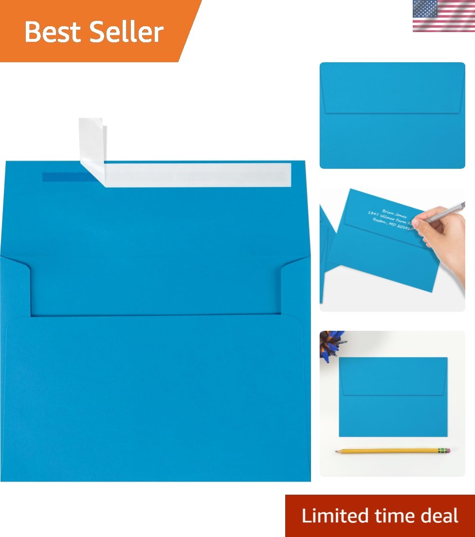 Peel & Press A7 Invitation Envelopes in Pool Blue – 50 Count, Quality
