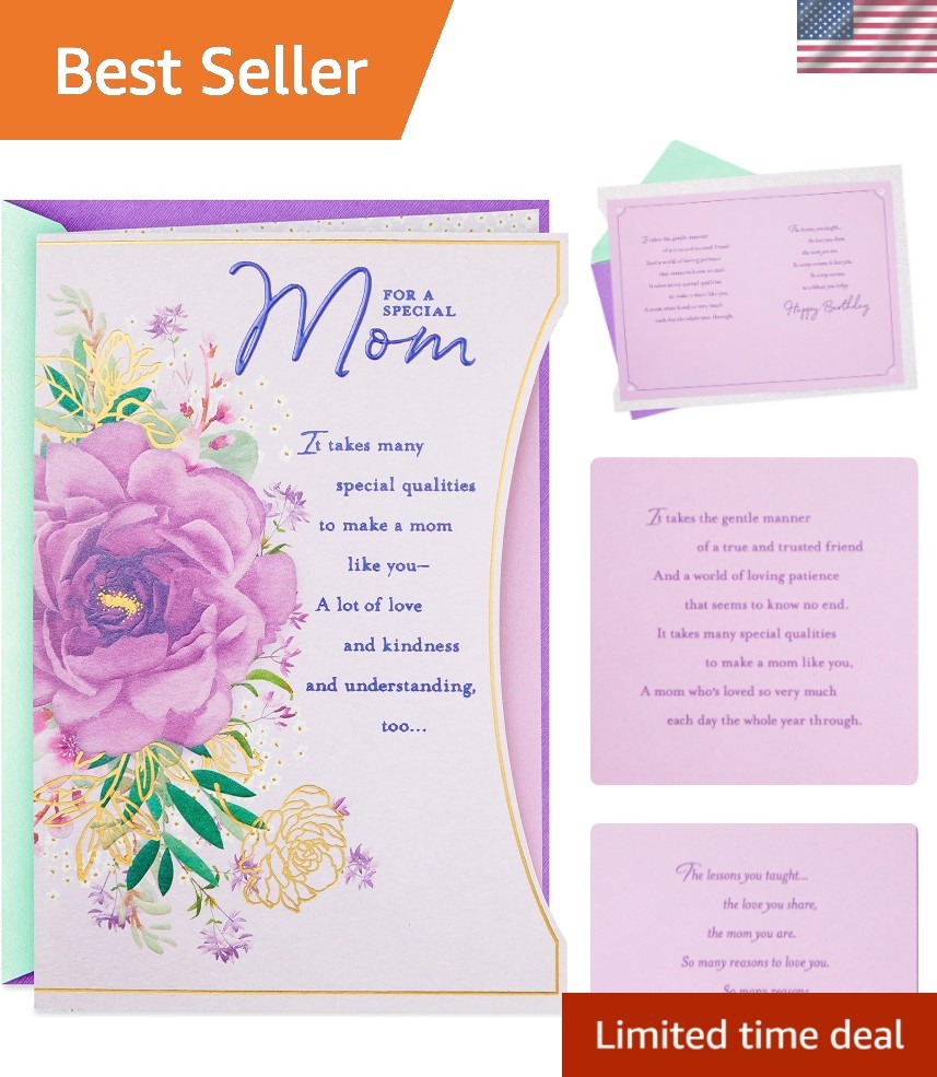 Birthday Greeting Card for Mom Purple Flower