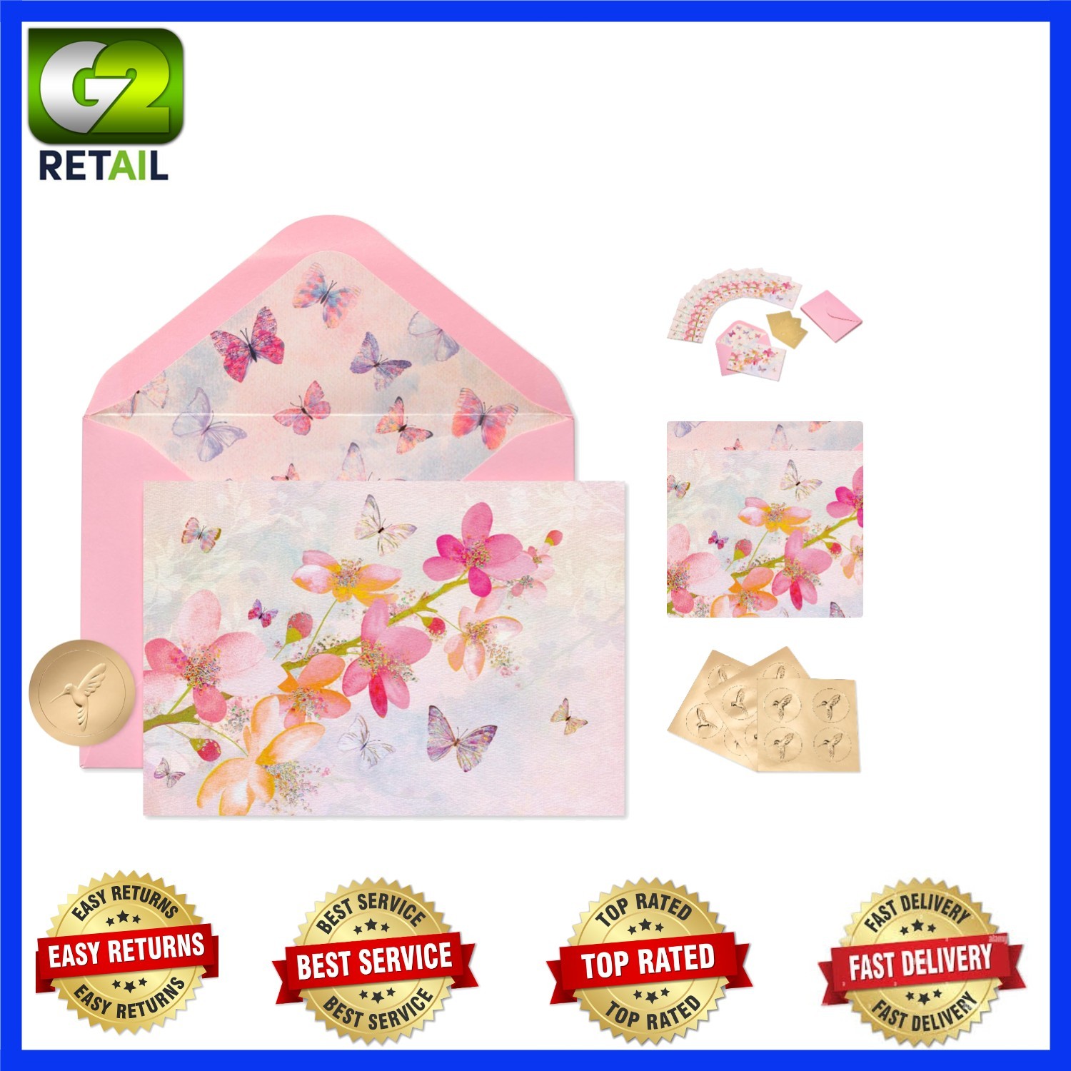Papyrus Scattered Blossoms Boxed Note Cards – 12 Count for Personalized Messages