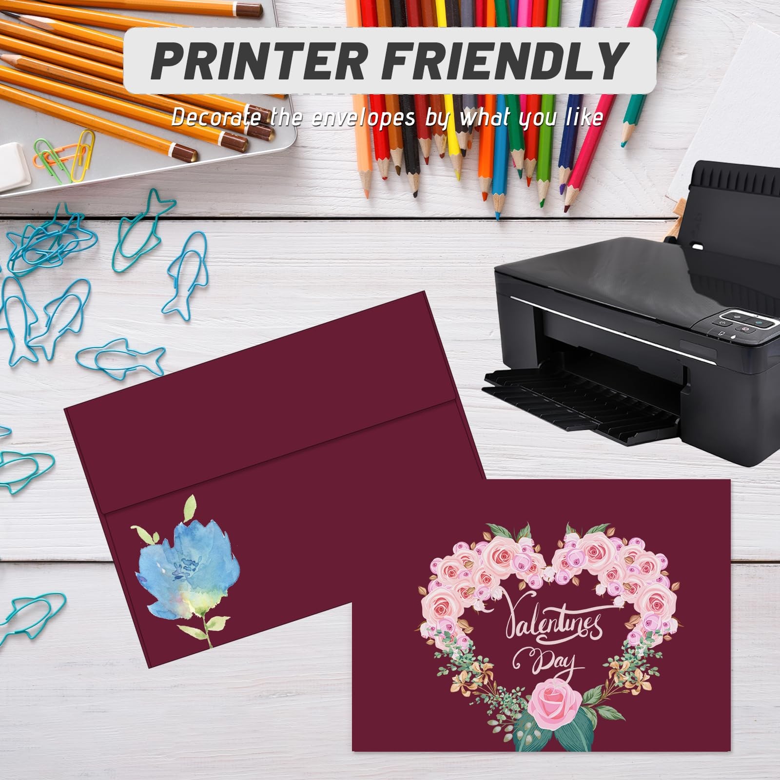 4×6 Envelopes For Invitation,A4 Envelope burgundy red,50 Pack 4X6 card Envelo…