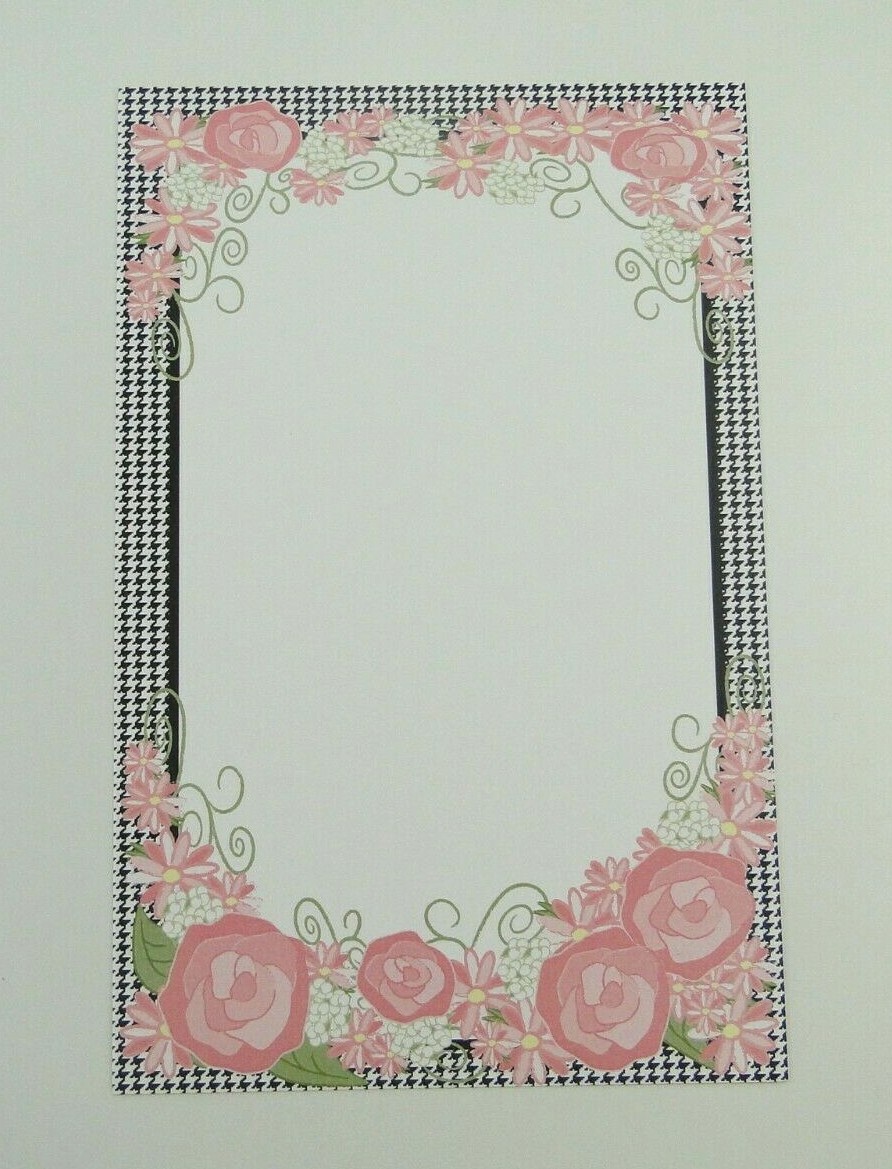 22 Bridal Baby Shower Invitations Girl Birthday Pink Roses Black Free shipping