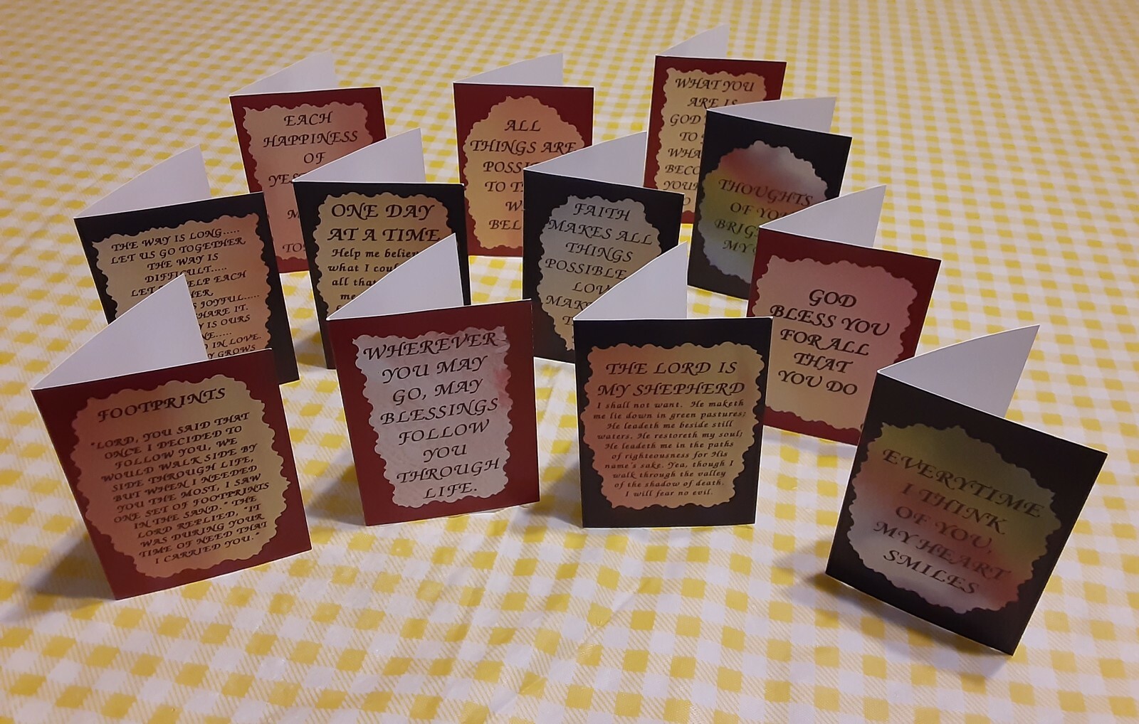 Set of 6 Love Note Cards Greeting Cards Blank Inside Inspirational Friendship #2