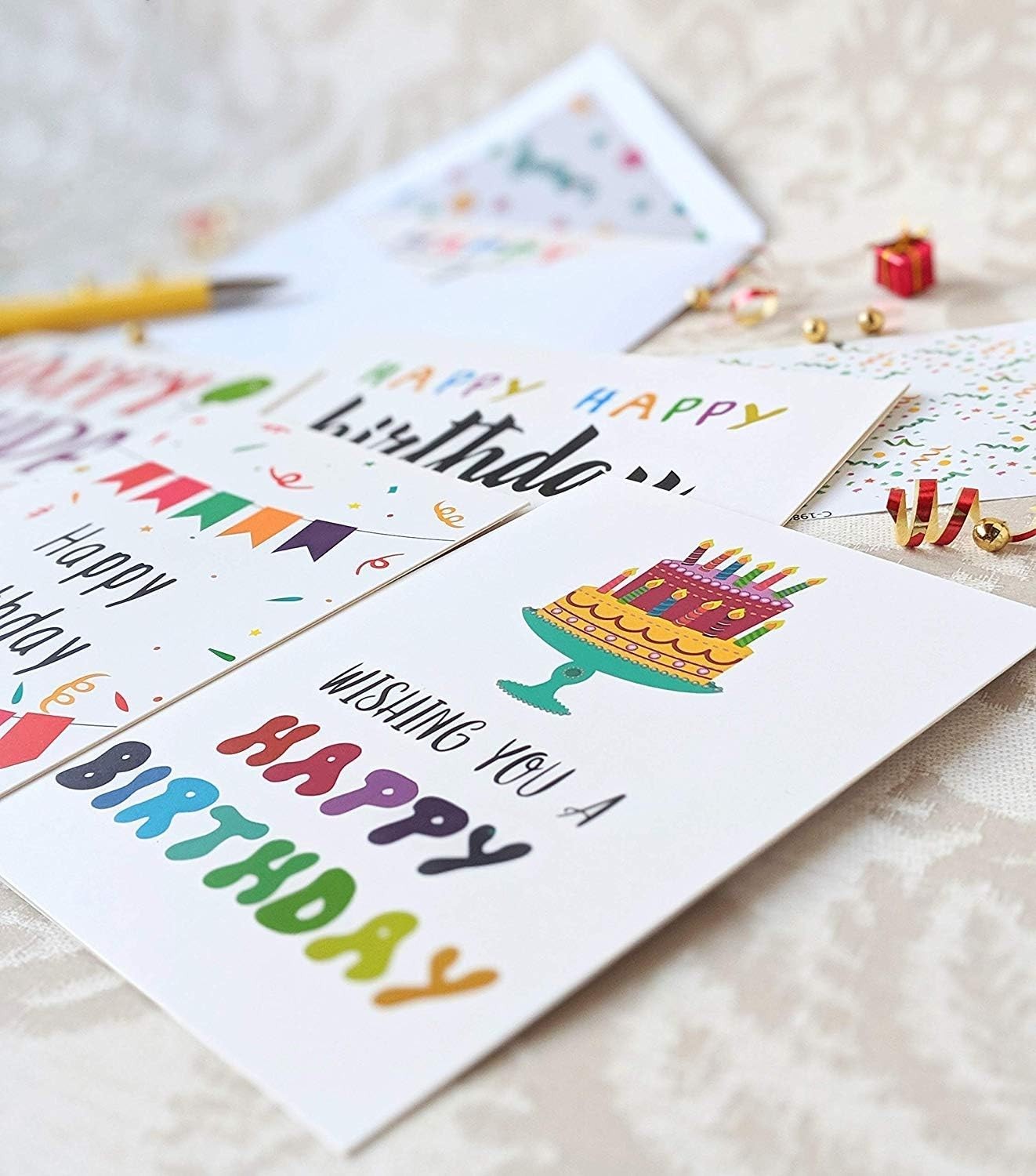 Bulk Happy Birthday Greeting Cards Set – 10 Designs