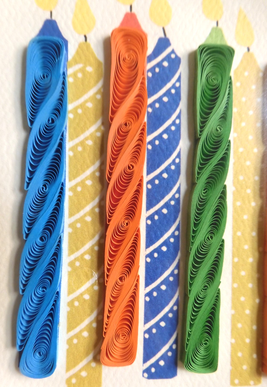 1 Punch Studio Card Quilled Happy Birthday Candles Colorful Blank Inside