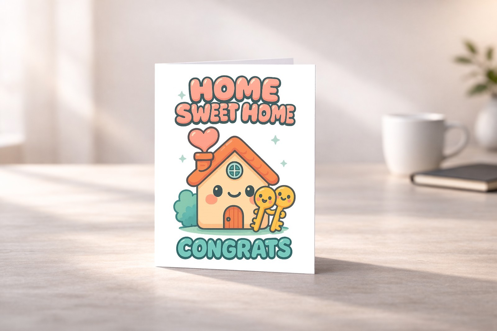 New Home Card “Home Sweet Home” – Congratulations Housewarming Greeting Card