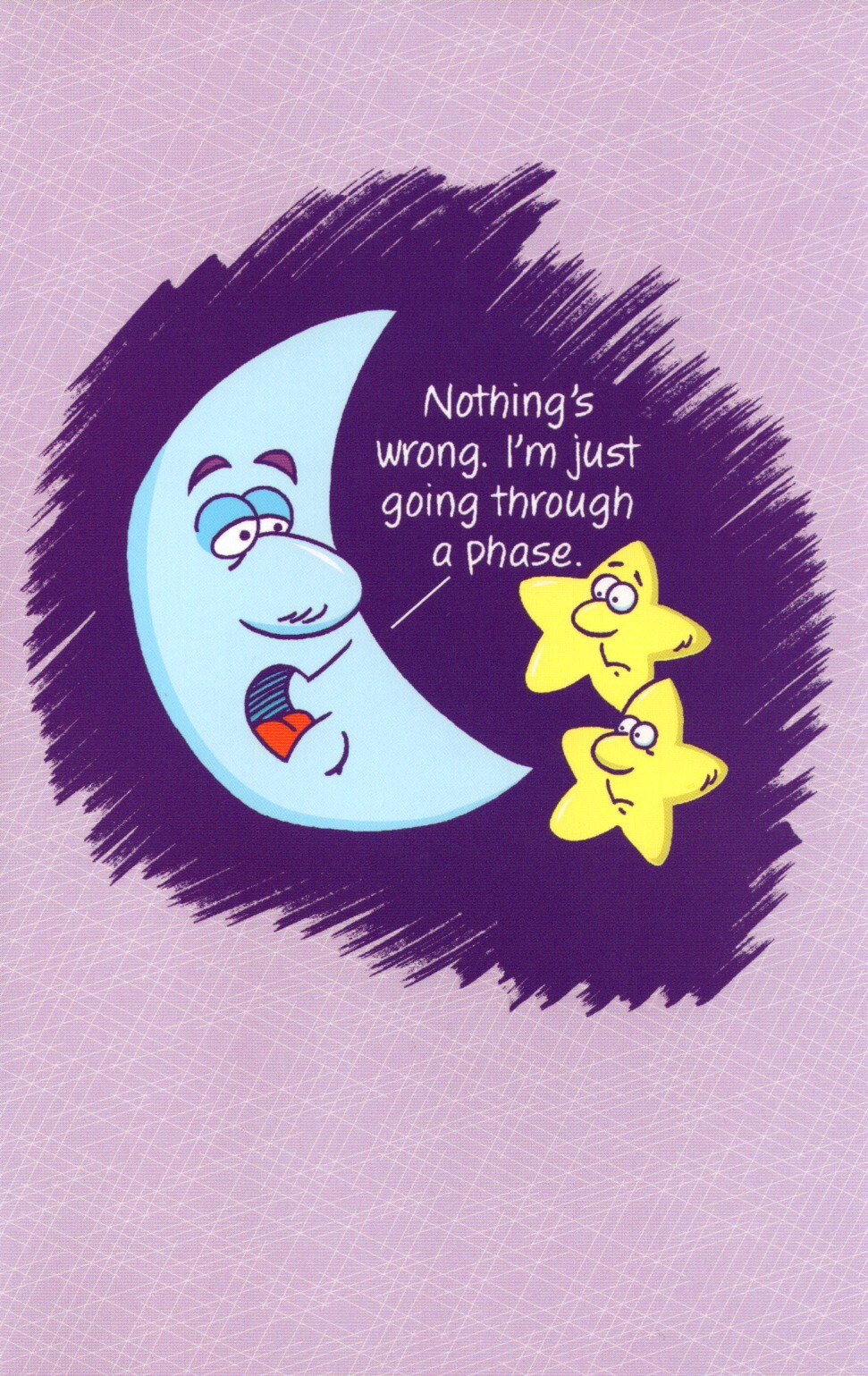 Funny HAPPY BIRTHDAY Card, Sky Stars Moon Phase by Gallant Greetings +Envelope