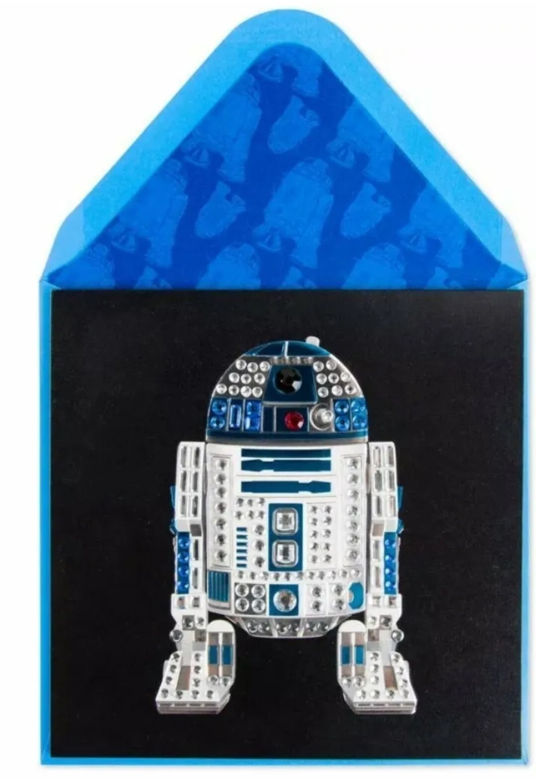 Rare Papyrus Star Wars Fabulous R2D2 Birthday Card Gemmed Rhinestones