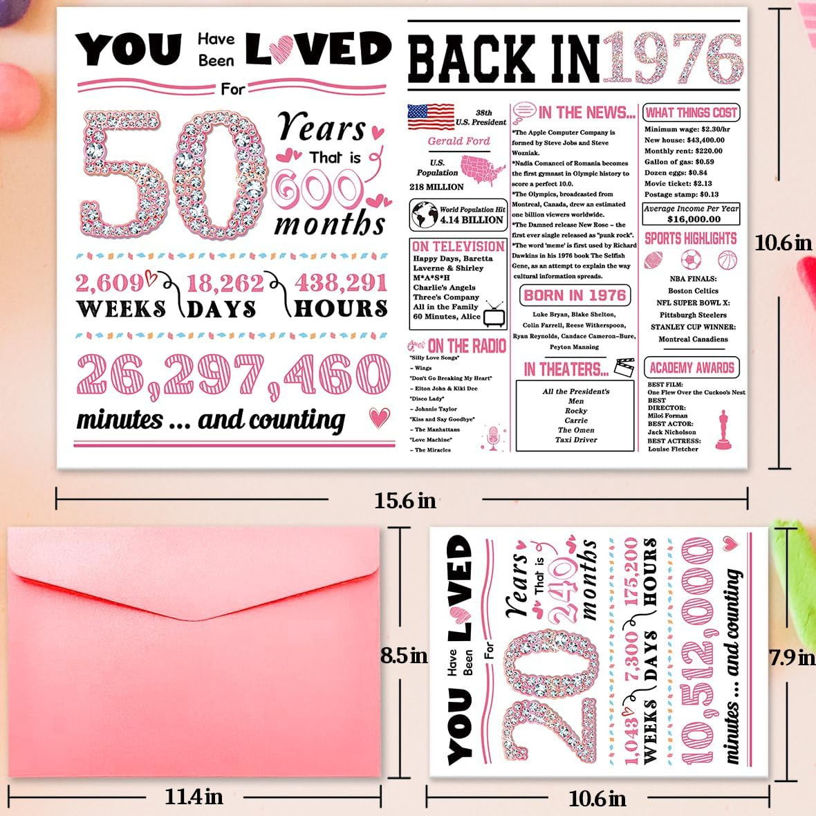 Happy 50Th Birthday Card, Funny 50 Year Old Gifts for Her, 50Th Birthday Decorat