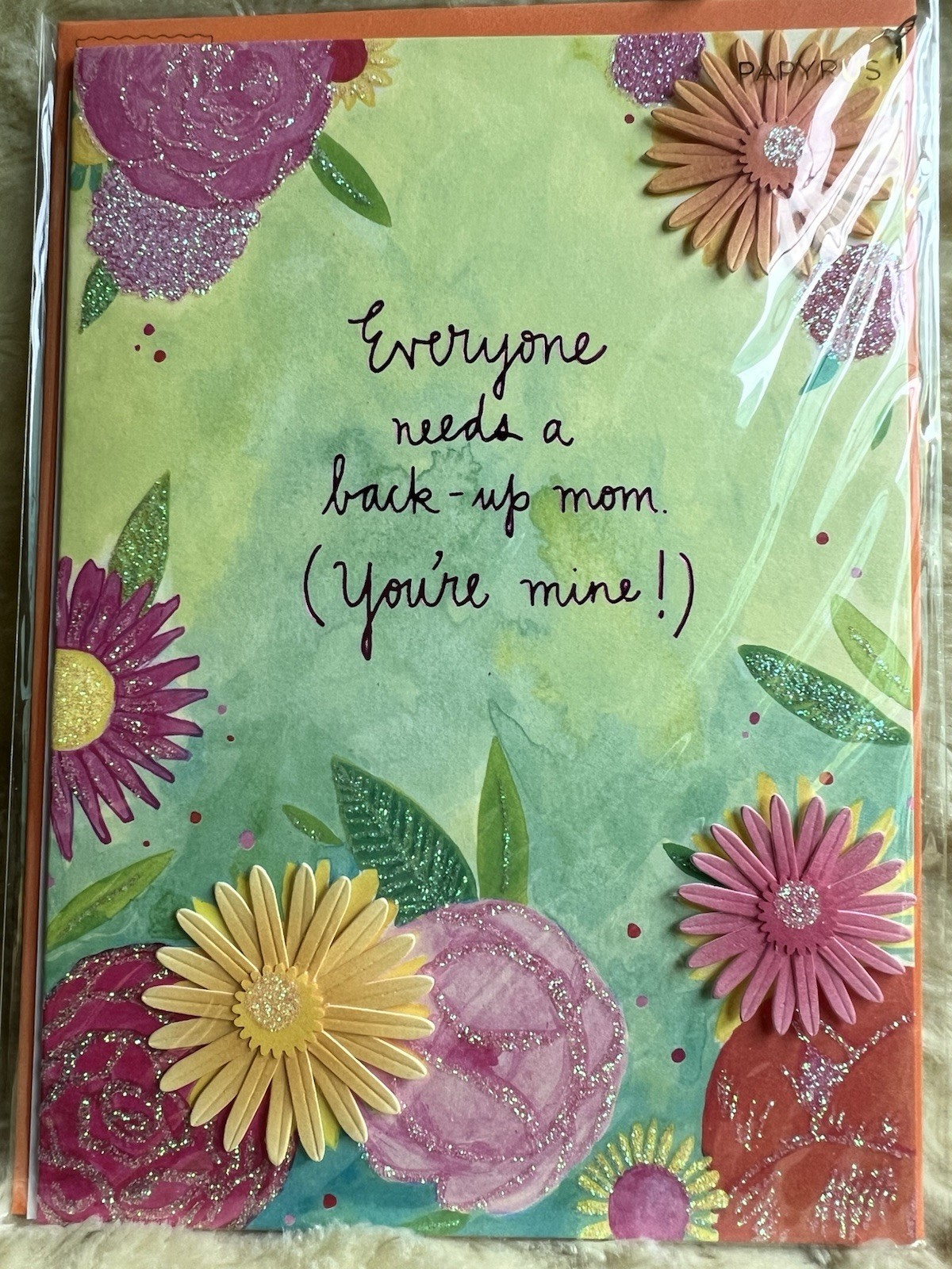 Papyrus Mother’s Day Card Everyone Needs a Back-Up Mom (You’re Mine) 3D Layered
