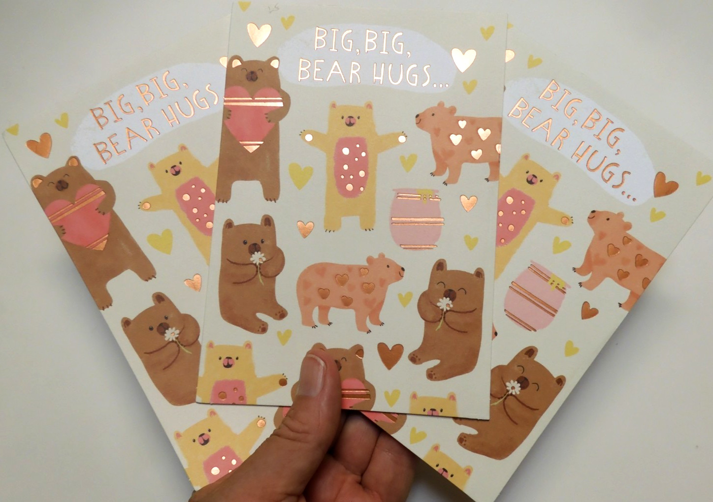 3 cards American Greetings Encouragement Big Big Bear Hugs For You