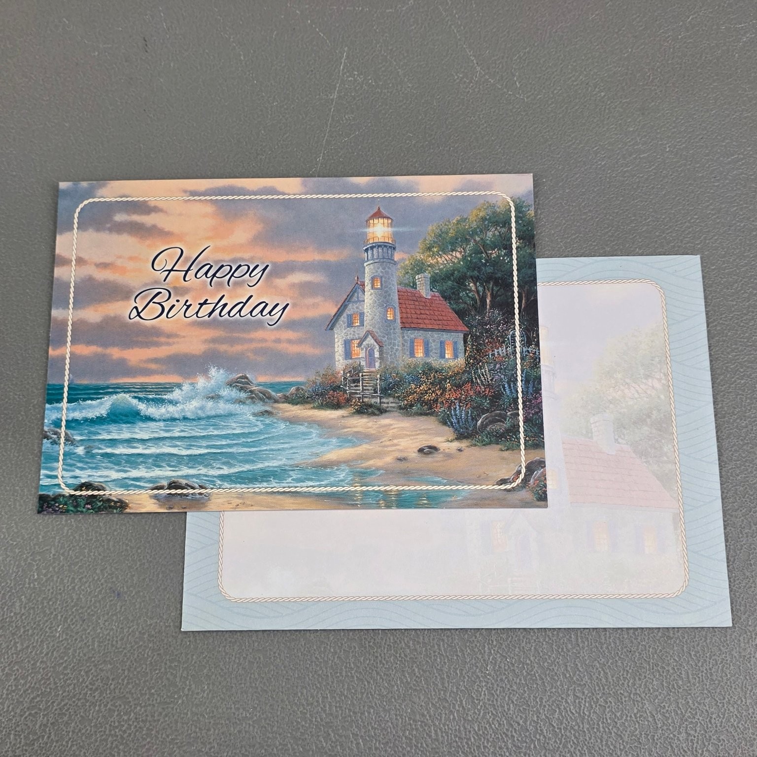 His Delight! Greetings Birthday Card Lighthouse Scripture Peaceful Cove