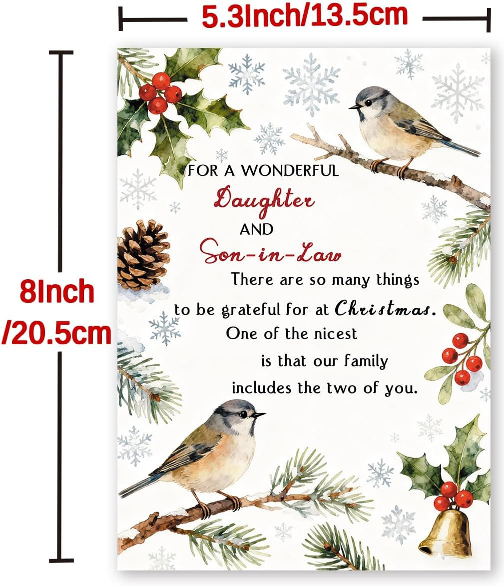Funny Daughter and Son in Law Christmas Card, Happy Christmas Card for Daughter