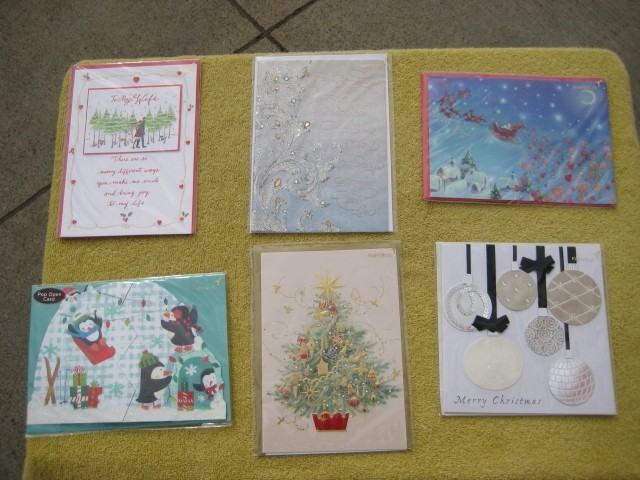 Lot of 6 PAPYRUS Christmas Holiday Cards new sealed # I