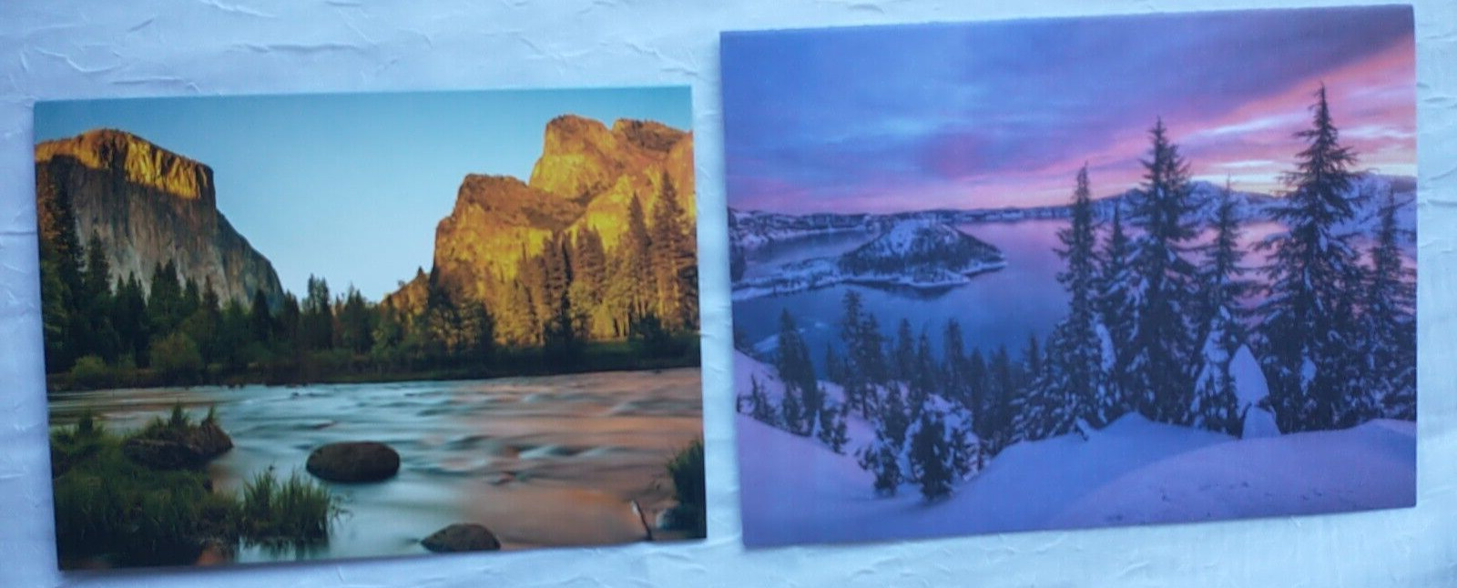 Nature Blank Card Winter Mountain River Tree Lake Snow Sunset Sunrise Scene 2