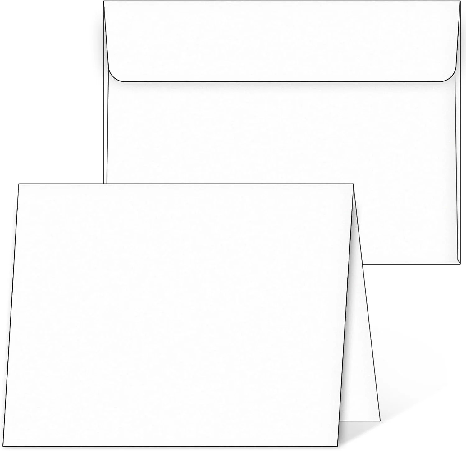 White Blank Greeting Cards with Envelopes 5 X 7 Heavyweight Folded White Cardsto