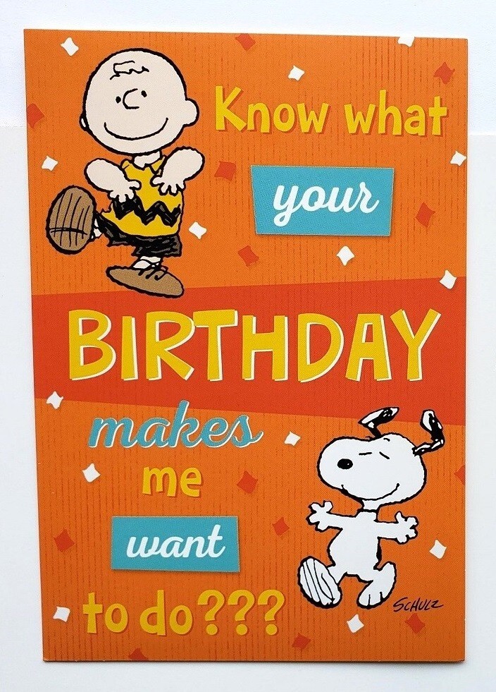 Birthday Card with Envelope 4 x 6 Peanuts Charlie Brown Snoopy