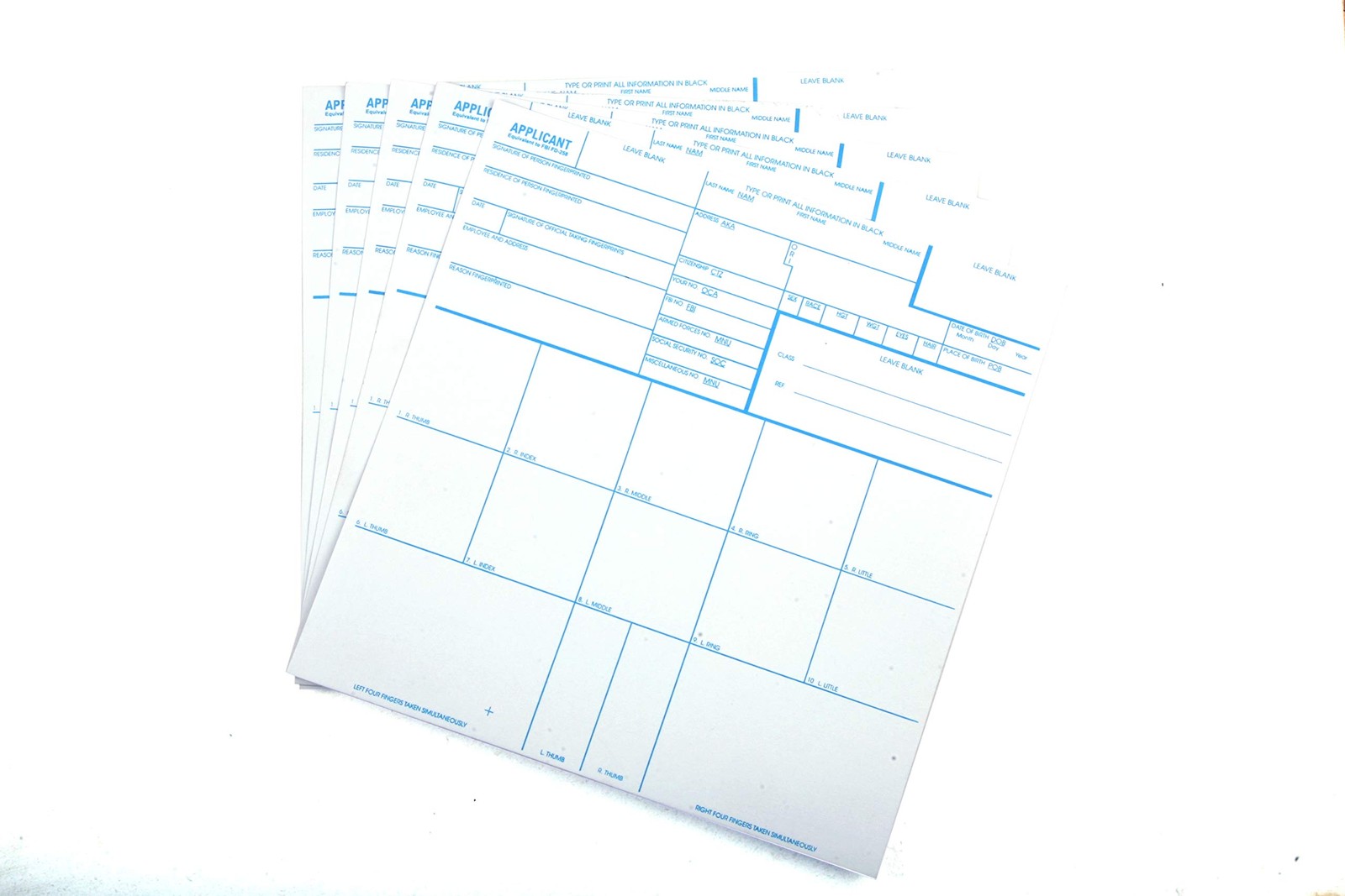 Fbi Fingerprint Card Form Fd 258 Certifix Live Scan For Employment Immigration