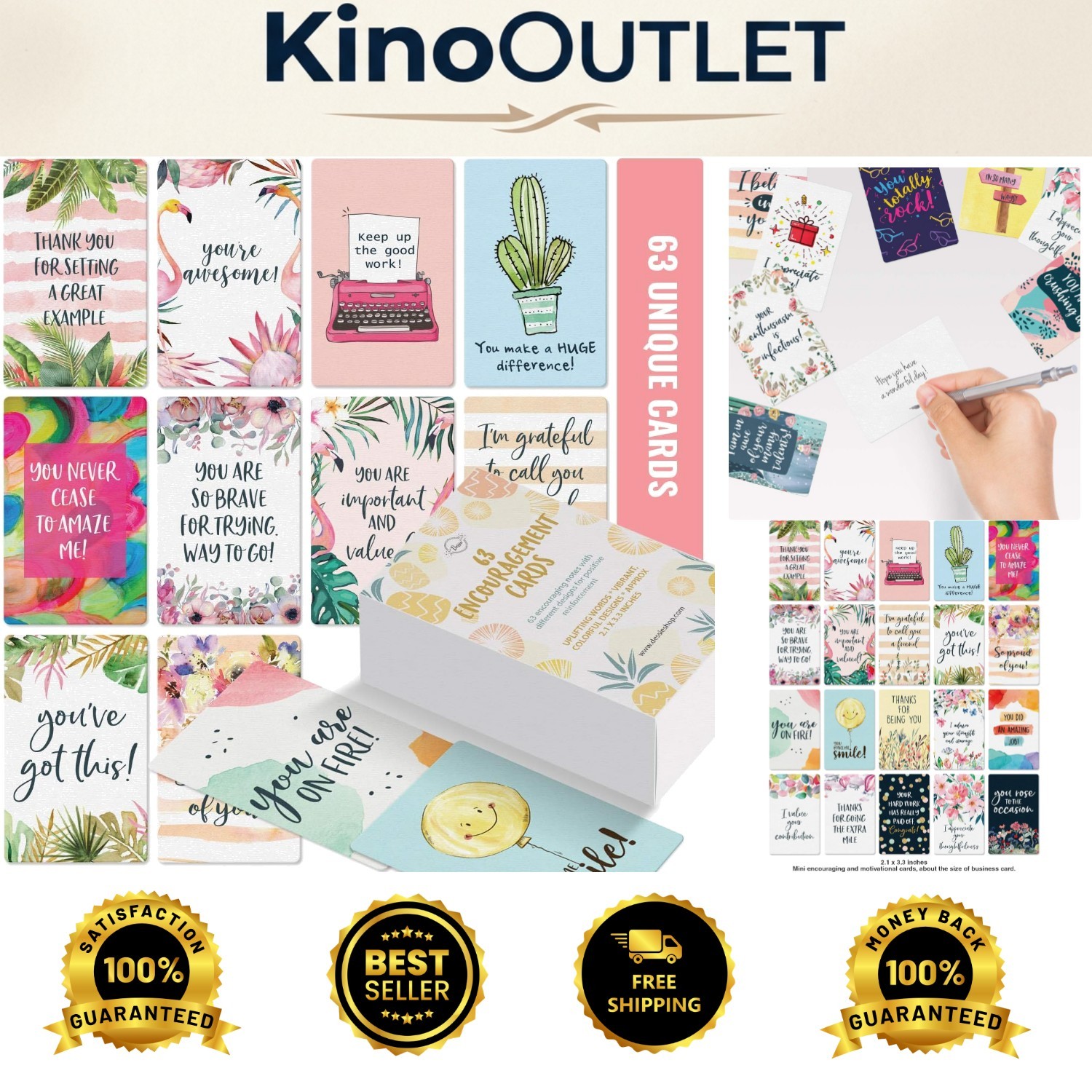 Inspirational Cards – 63 Encouragement Notes for Kindness and Positivity