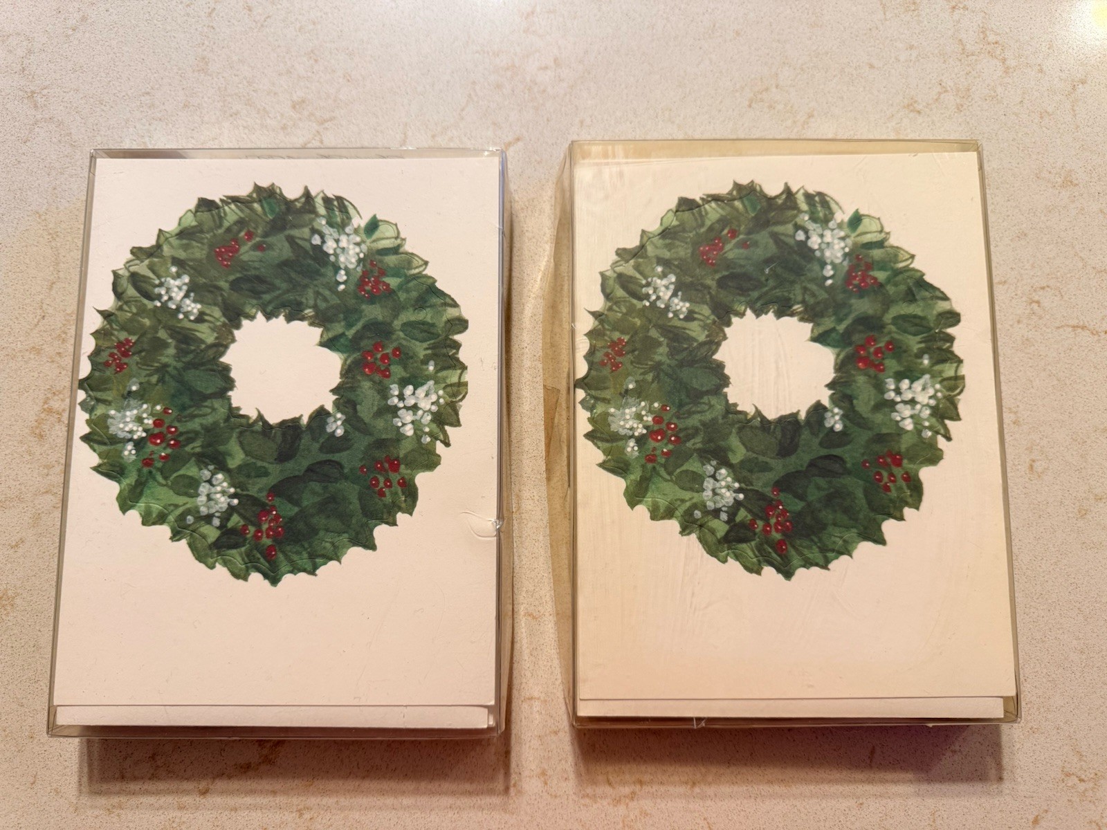 Stevie Streck Designs Christmas Cards Wreath with Cabachons, Ribbon & Tag Fancy!