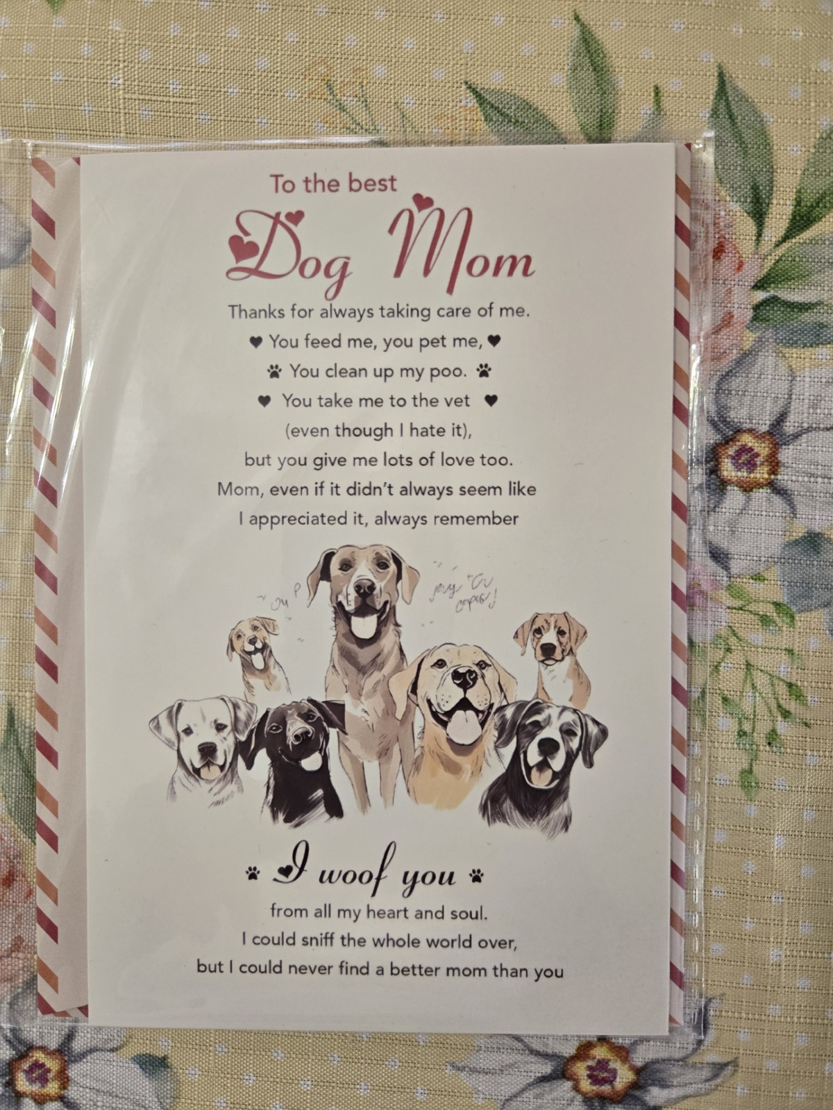 Mother’s Day Greeting Card for Mom, Folded Floral Multicolor Love, Envelope