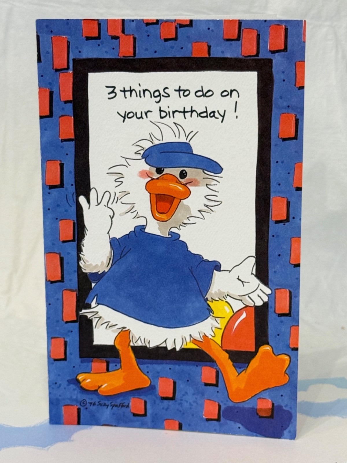Vintage 1996 Suzy’s Zoo “Three Things To Do On Your Birthday!” Greeting Card