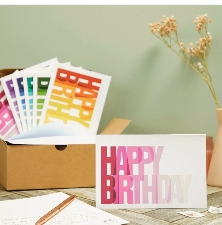 48 Pack 4×6-inch Happy Birthday Cards with Envelopes (6 Colorful Assortment)