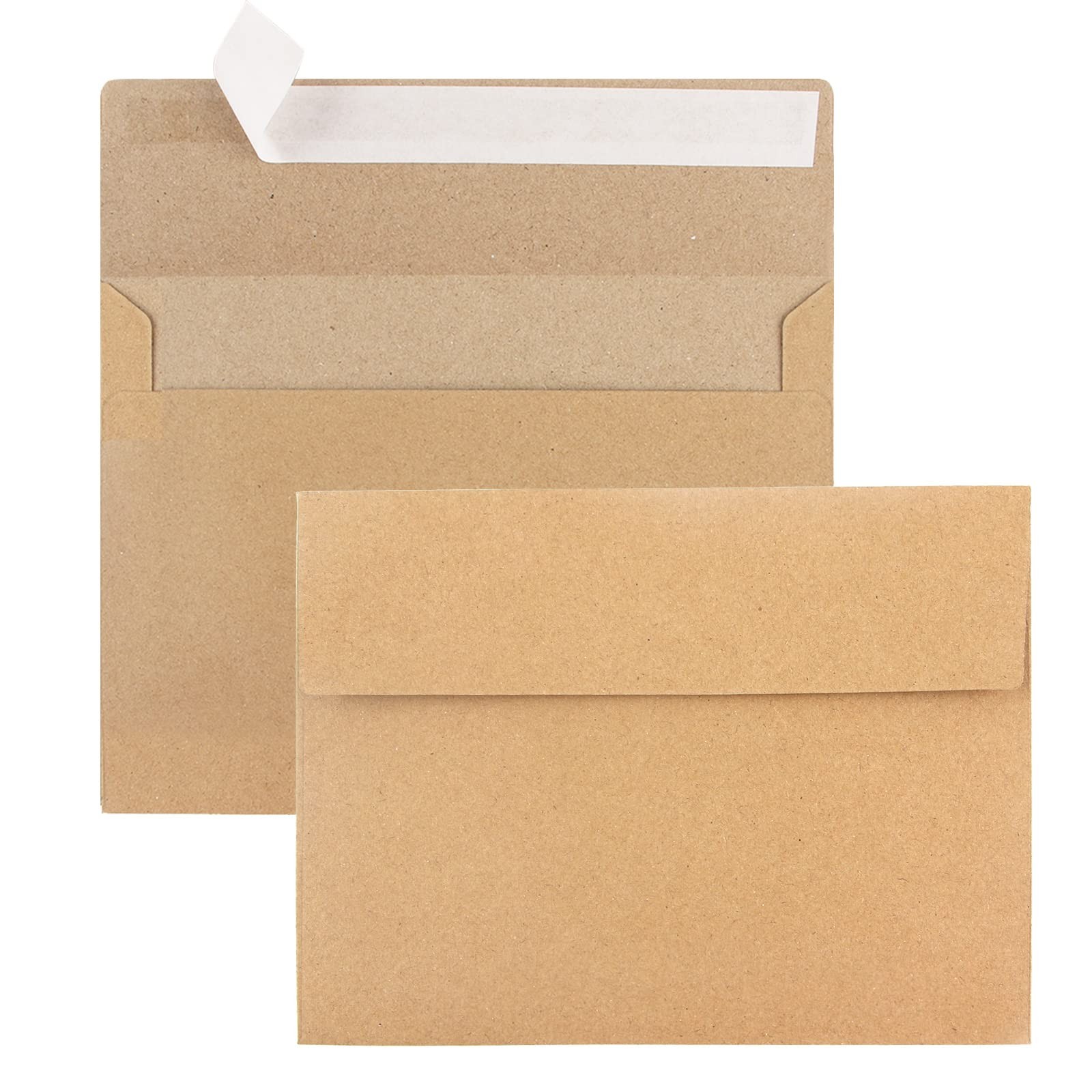 100 Pack A7 Kraft Envelopes, 5X7 Invitation Envelopes for Weddings & Shower