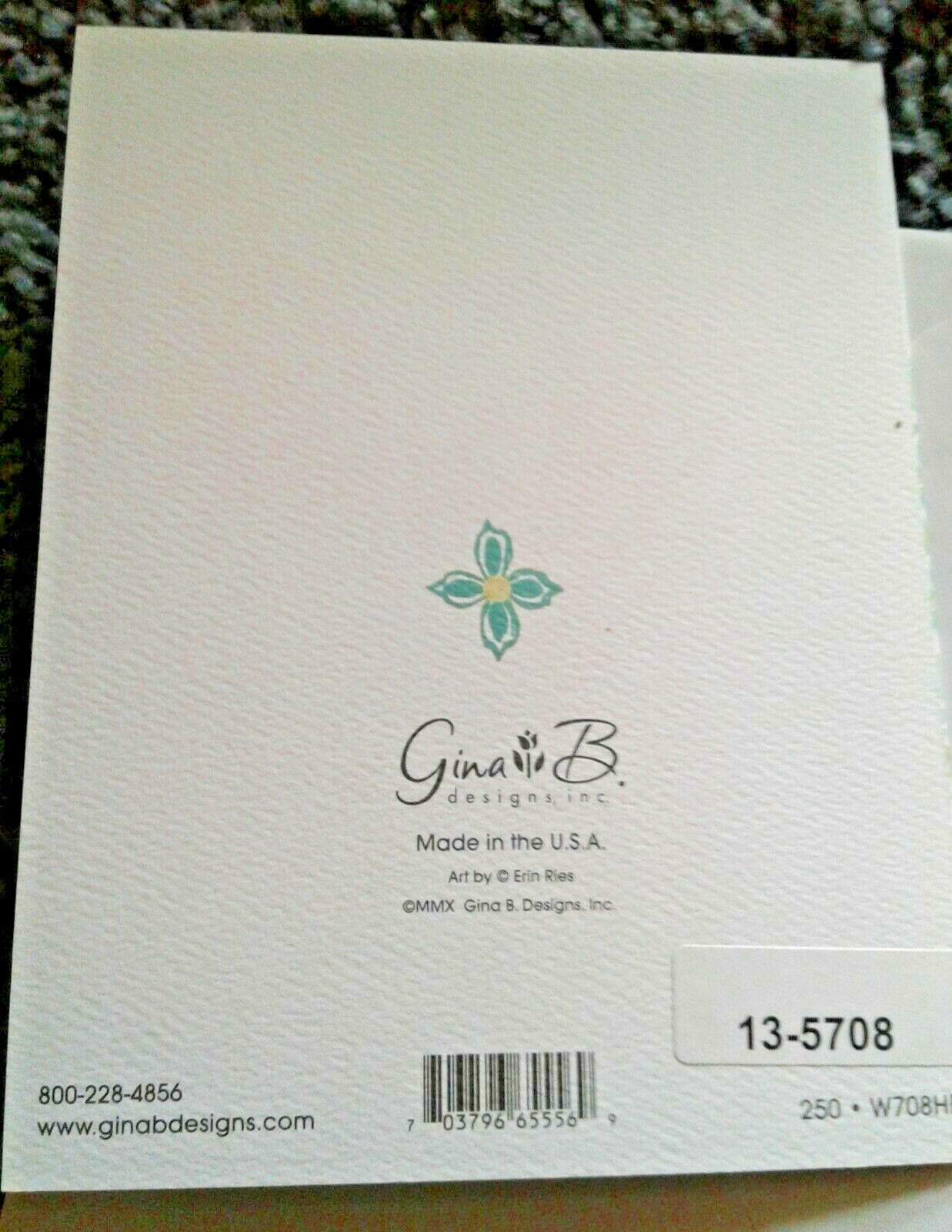 Gina B Birthday Card Anyone Trees Leaves Greens Inside Design Textured Paper USA