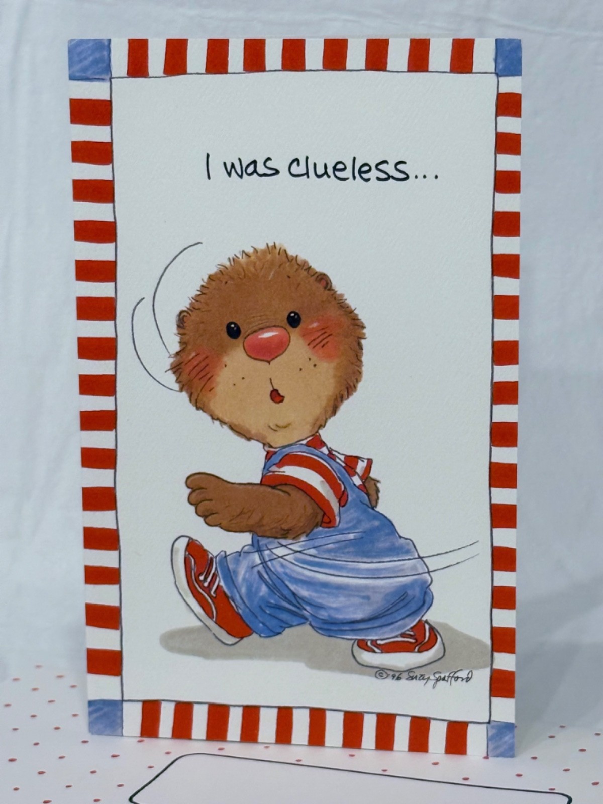 Vintage 1996 Suzy’s Zoo “I Was Clueless” Belated Birthday Greeting Card