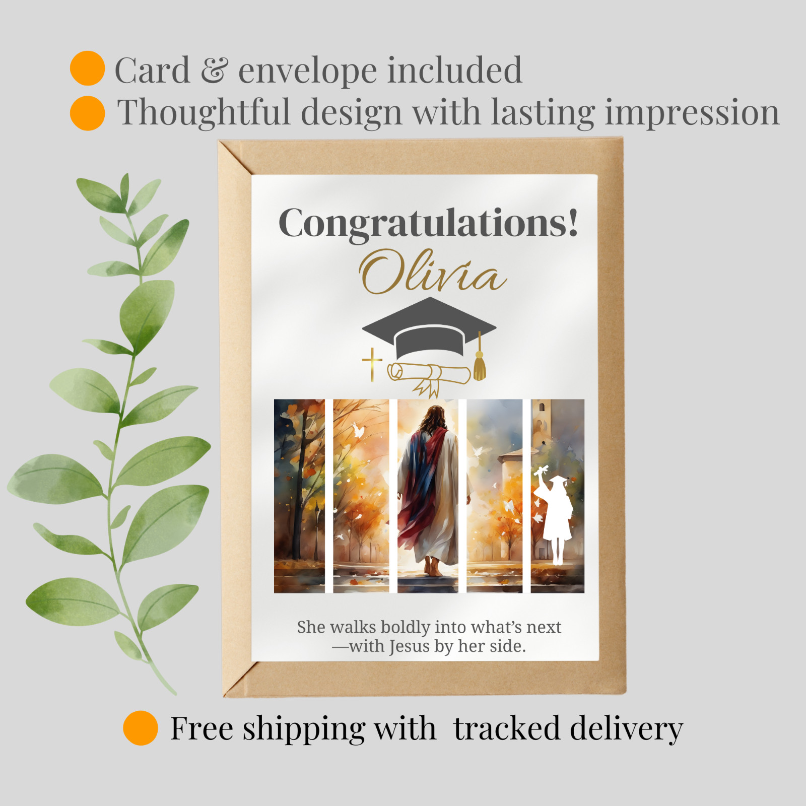 Personalized Christian Graduation Card For Her Religious Grad Card For Her – NEW